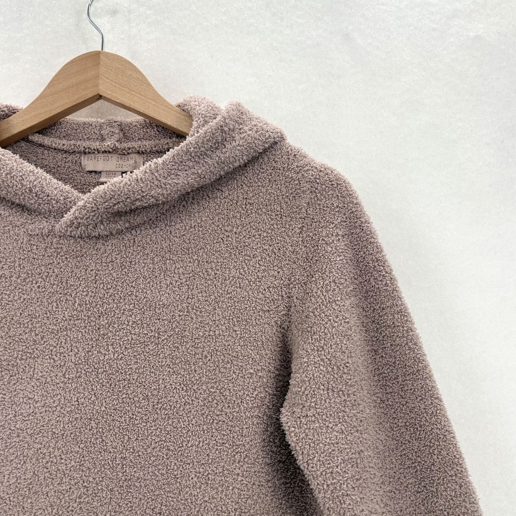 Vintage Barefoot Dreams CozyChic Hoodie Sweater Womens 12-14 Pink Knit Pullover Soft Size XL / US 12-14 / IT 48-50 - 2 Thumbnail