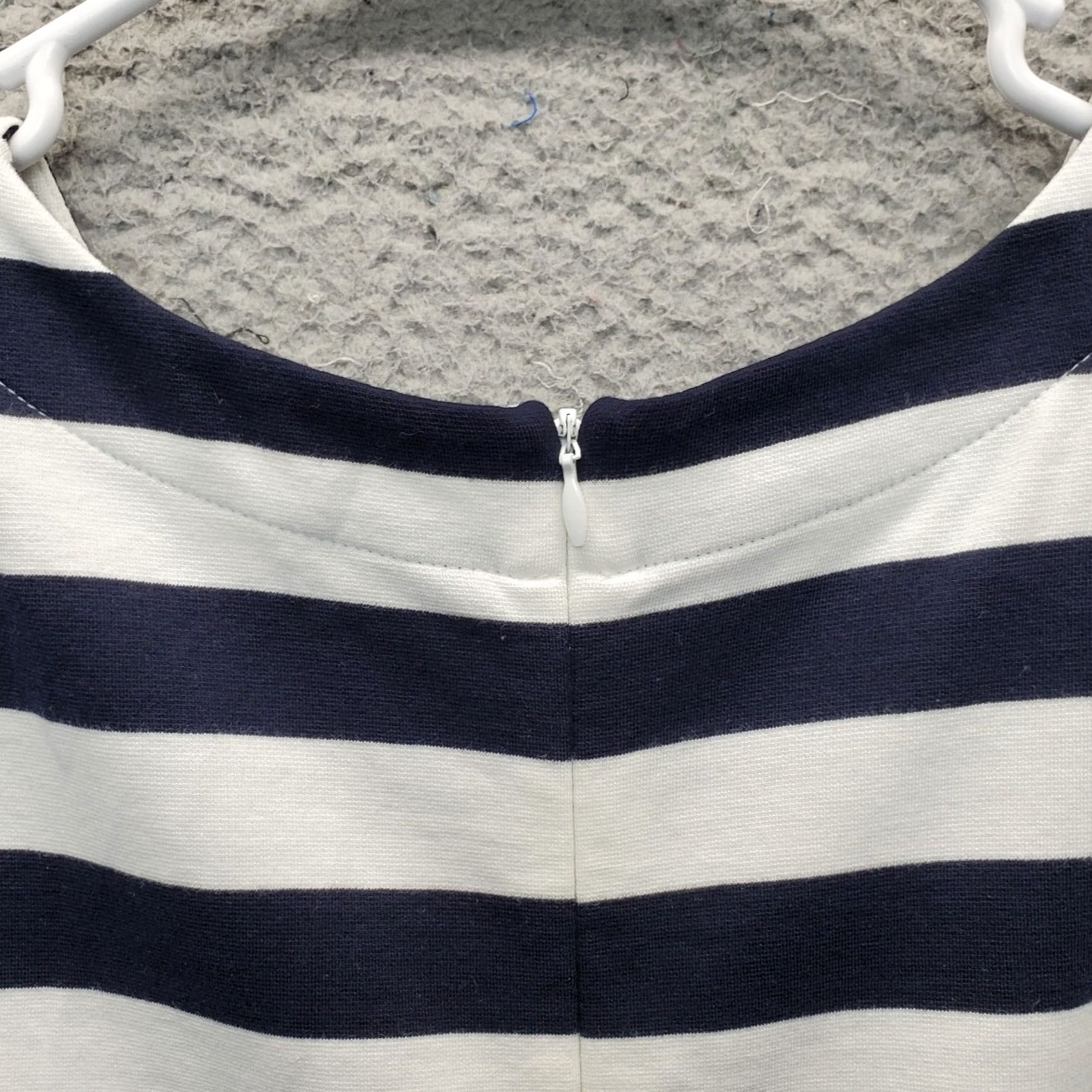 Talbots Talbots Blouse Womens Size M Multicolor Striped Short Sleeve Back Zip Shirt Size M / US 6-8 / IT 42-44 - 7 Thumbnail
