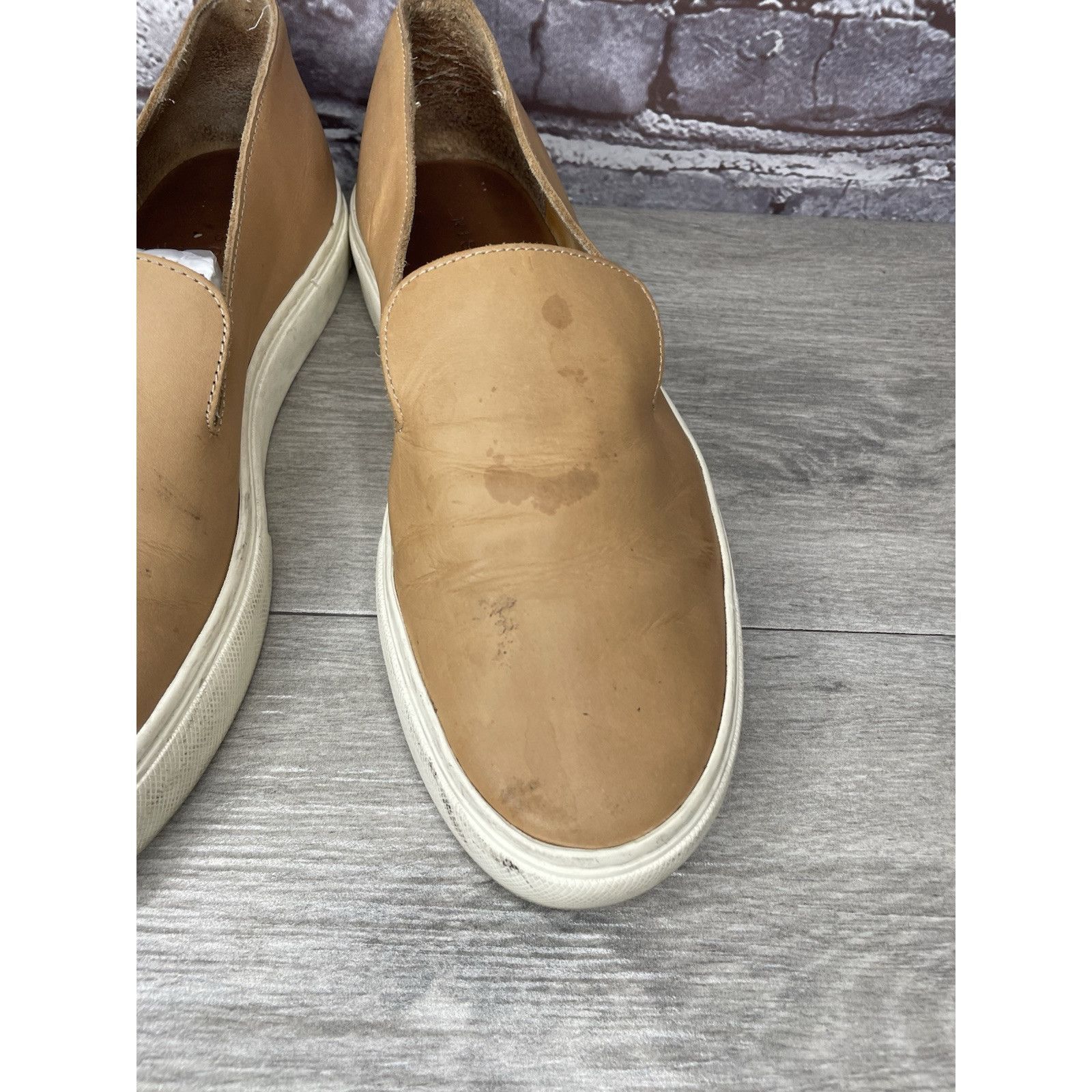 Nisolo Nisolo Vibram Tan Brown Leather Slip On Sneakers Shoes Women Size US 10 / IT 40 - 15 Thumbnail