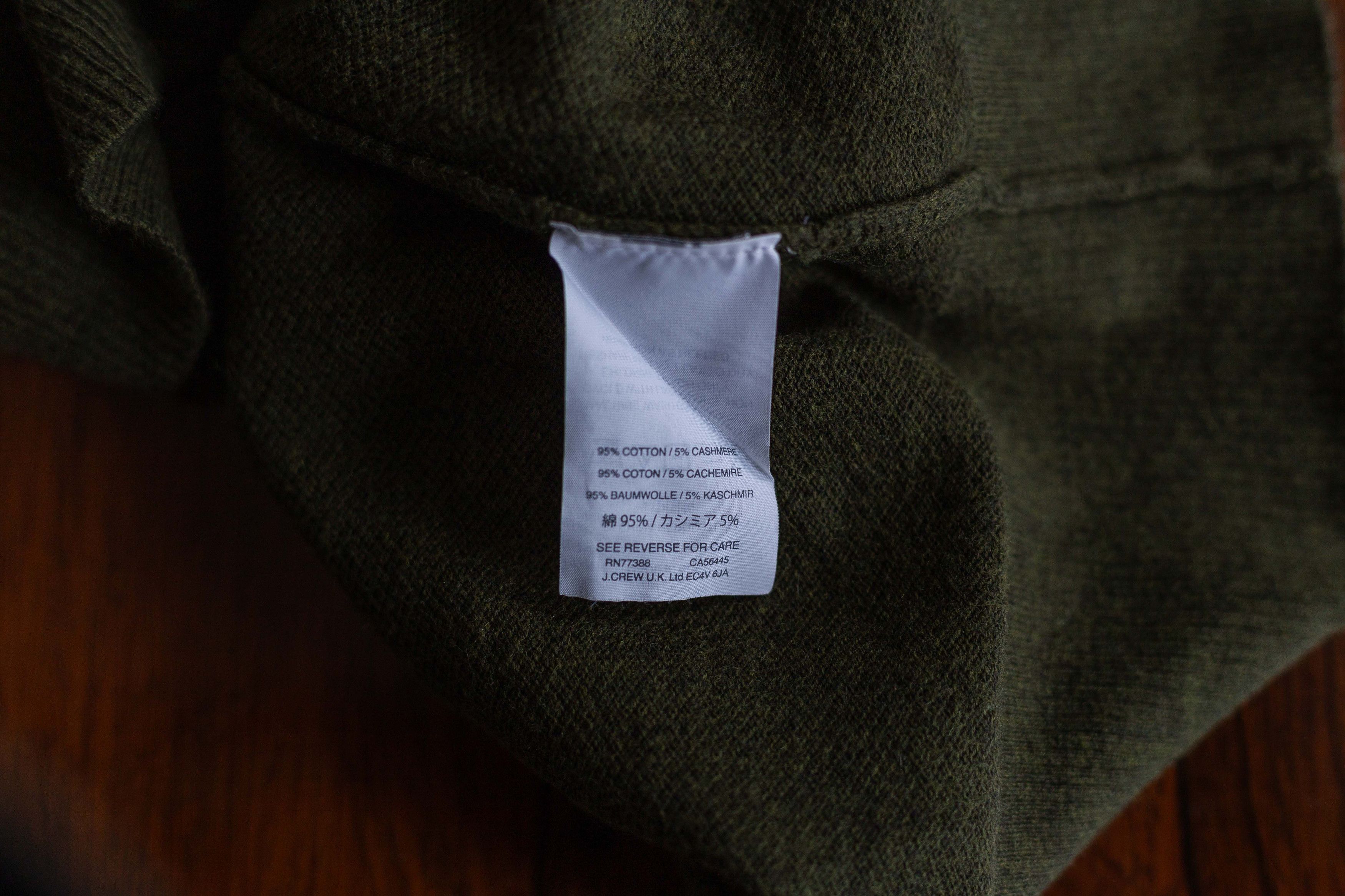 J.Crew J.Crew Men's Olive Green Cotton Cashmere Crewneck Sweater Size US M / EU 48-50 / 2 - 4 Thumbnail