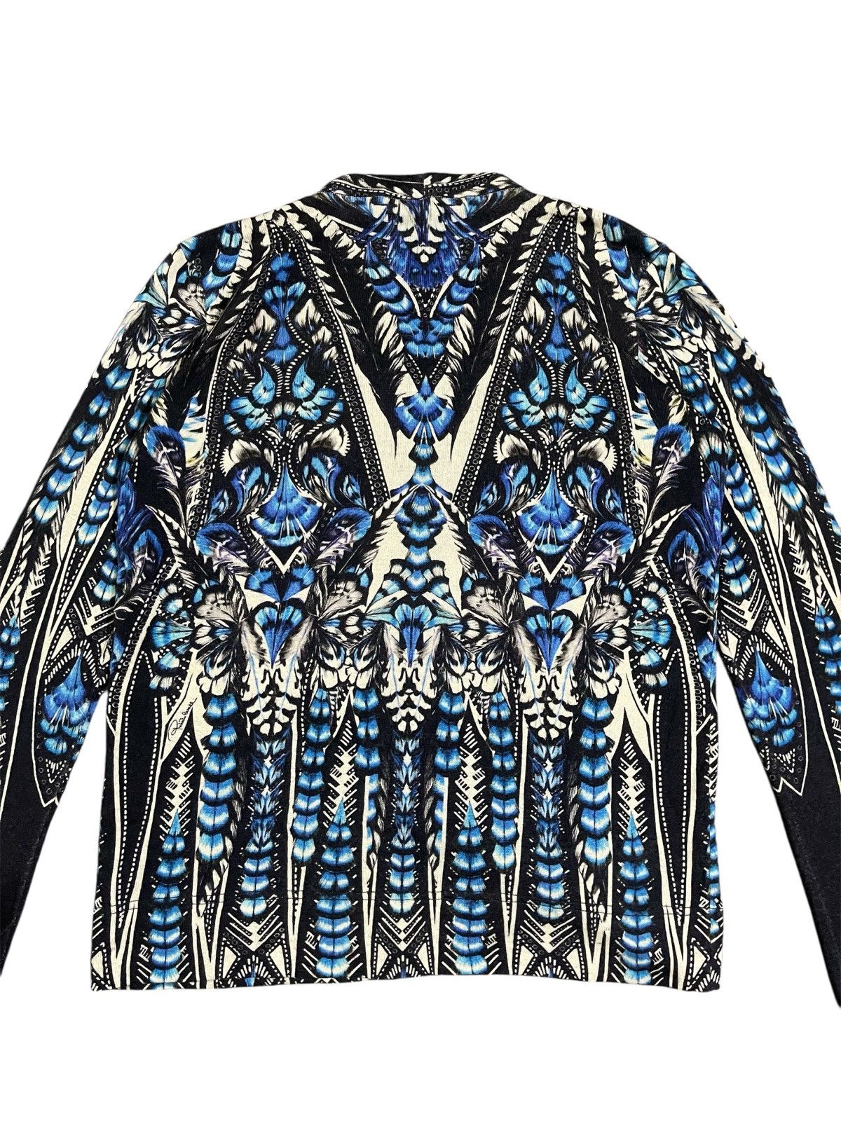 Roberto Cavalli FW14 Roberto Cavalli Floral Blue Cardigan Size M / US 6-8 / IT 42-44 - 6 Thumbnail