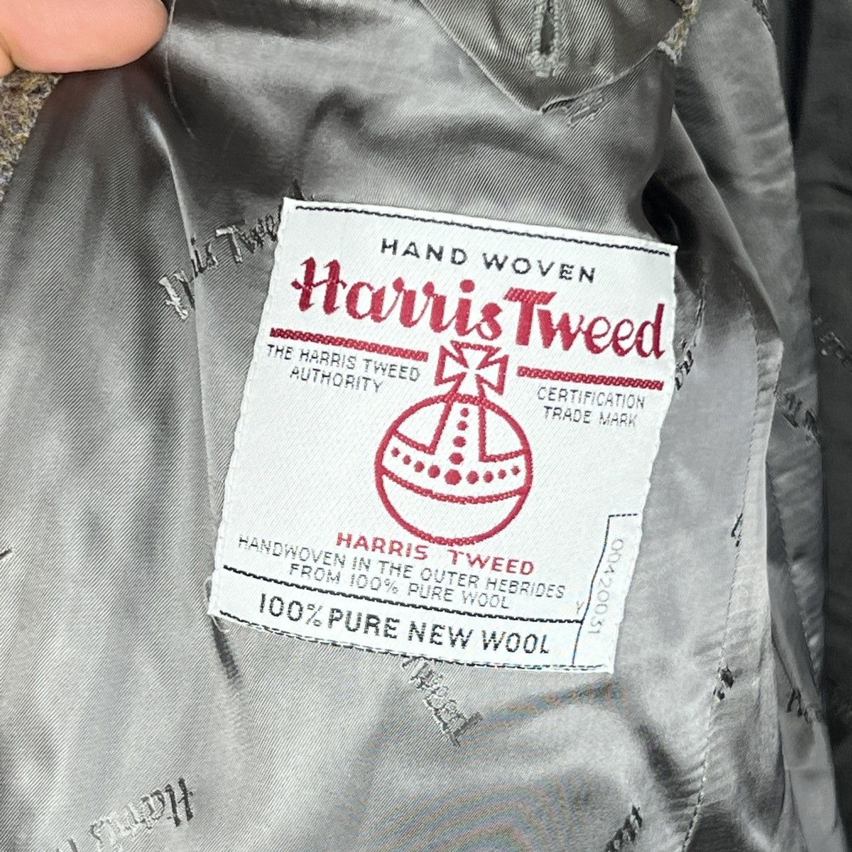 Harris Tweed Vtg Harris Tweed Brown Beige Coat WOOL Jacket Blazer 44 R Size 44R - 8 Thumbnail