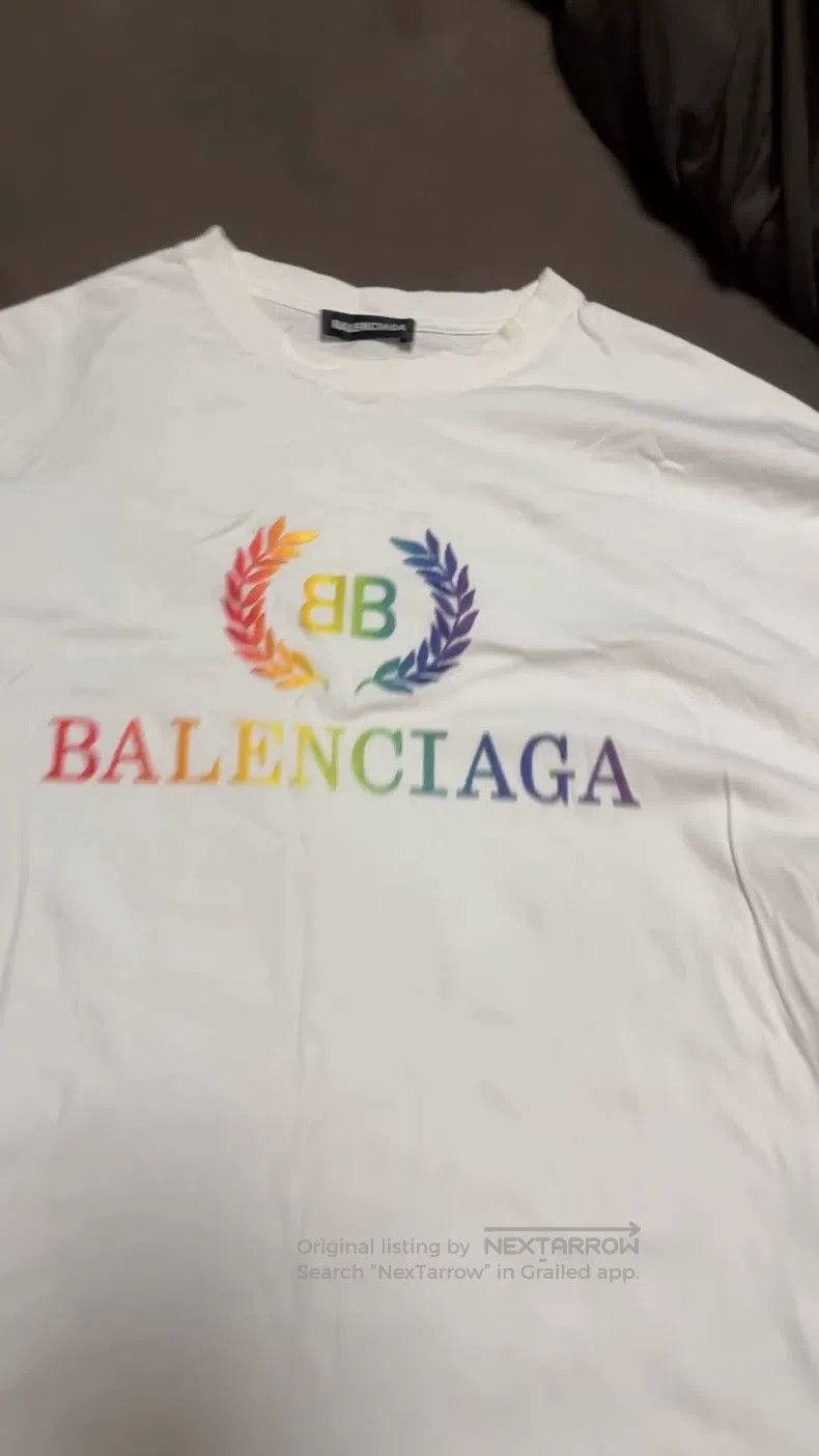 Balenciaga Balenciaga Rainbow Gradient Embroidered Rainbow Wheat Desi Size US S / EU 44-46 / 1 - 1 Thumbnail