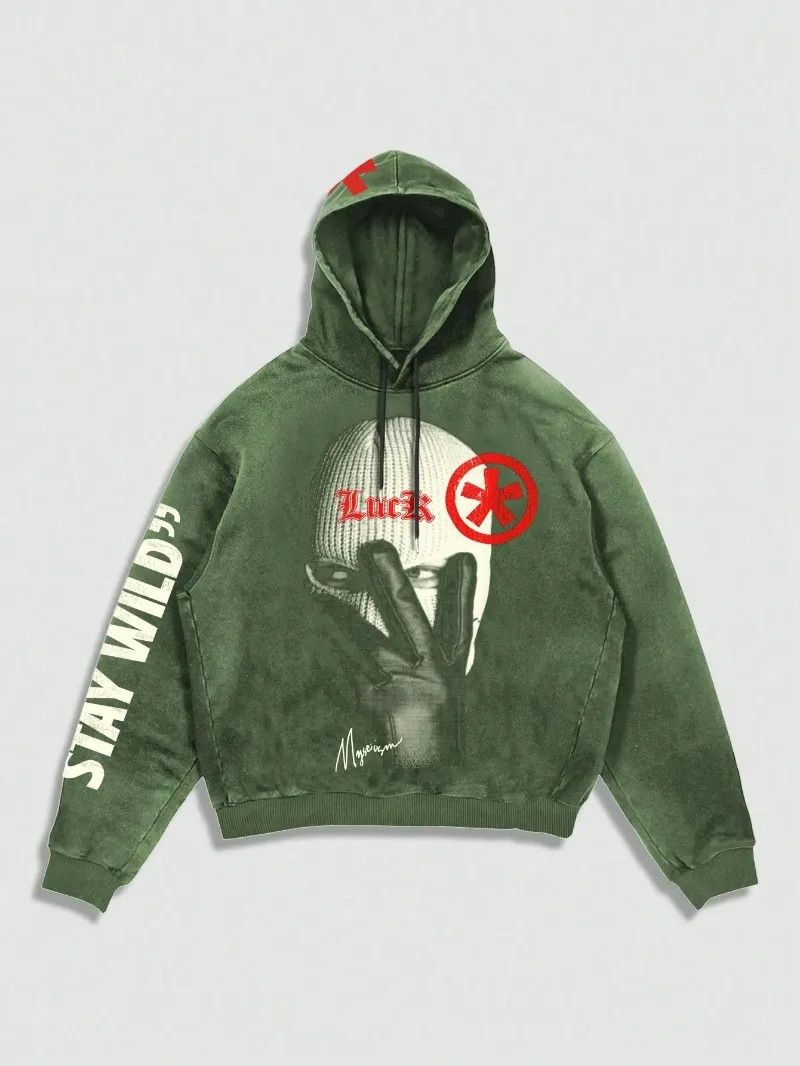 Japanese Brand Y2K Oversizes Portrait Printed Hoodie Size US L / EU 52-54 / 3 - 1 Thumbnail