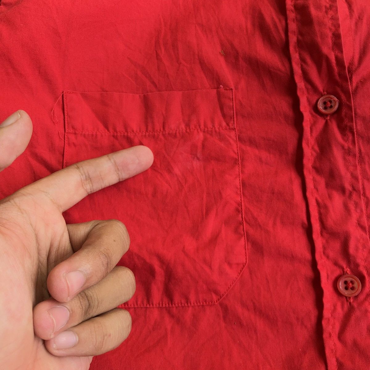 Balmain 🇫🇷 Balmain Paris Red Button Down “B” Patch Logo Luxury Size US M / EU 48-50 / 2 - 8 Thumbnail