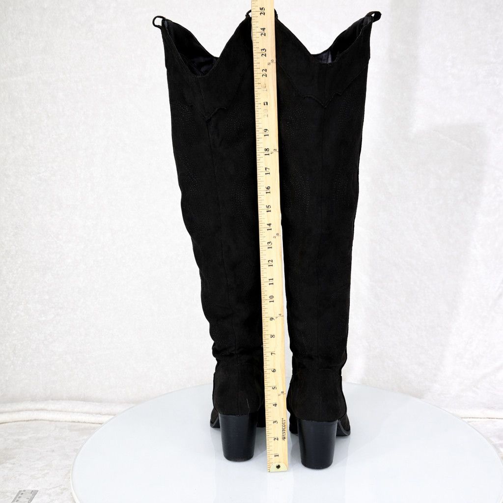 Other Primal 2 Country Western Sexy Black Faux Suede OTK Thigh Hig Size US 7 / IT 37 - 5 Thumbnail