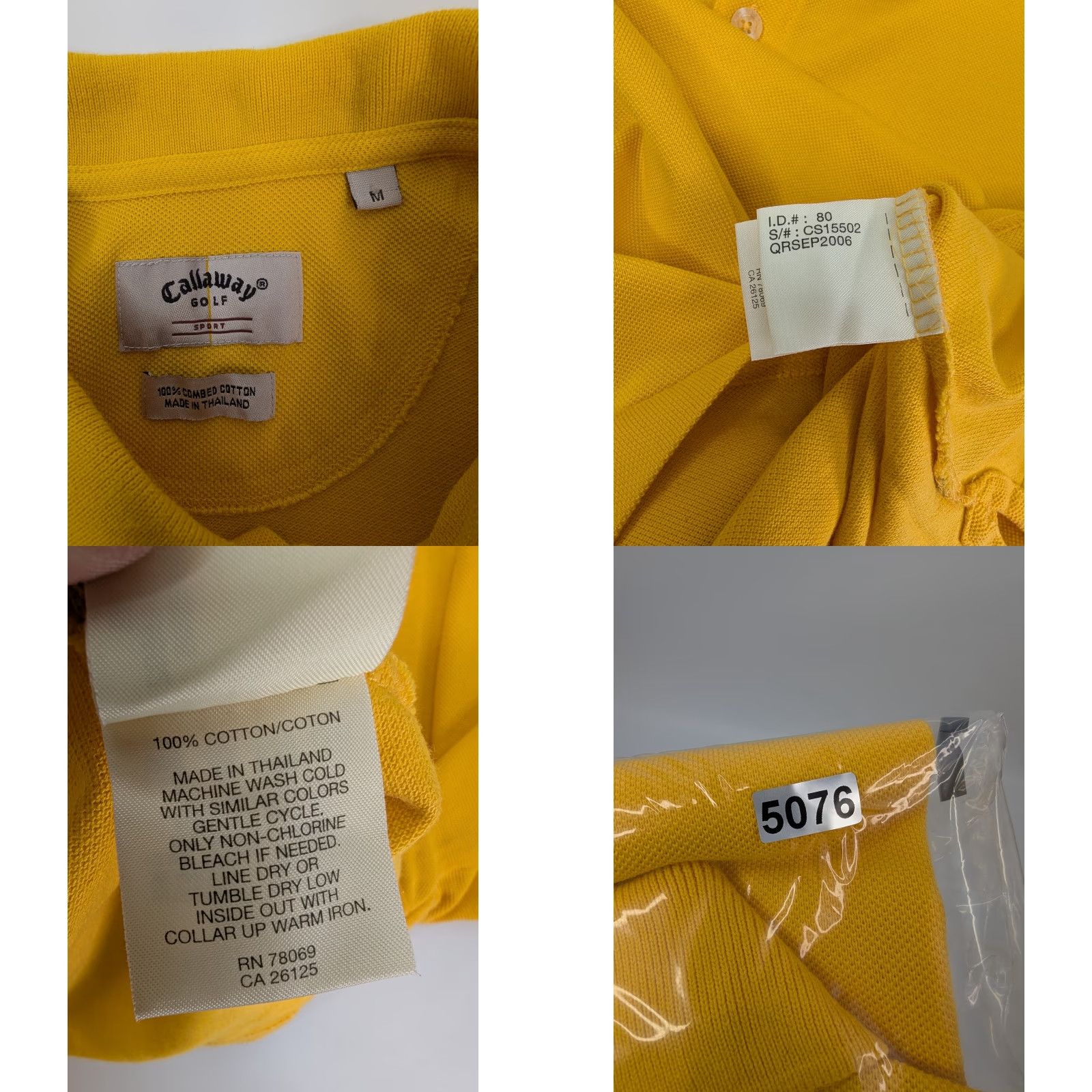 Callaway Callaway Golf Sport Polo Shirt Mens Size M Yellow Combed Cotton Short Sleeve Shirt Size US M / EU 48-50 / 2 - 8 Thumbnail