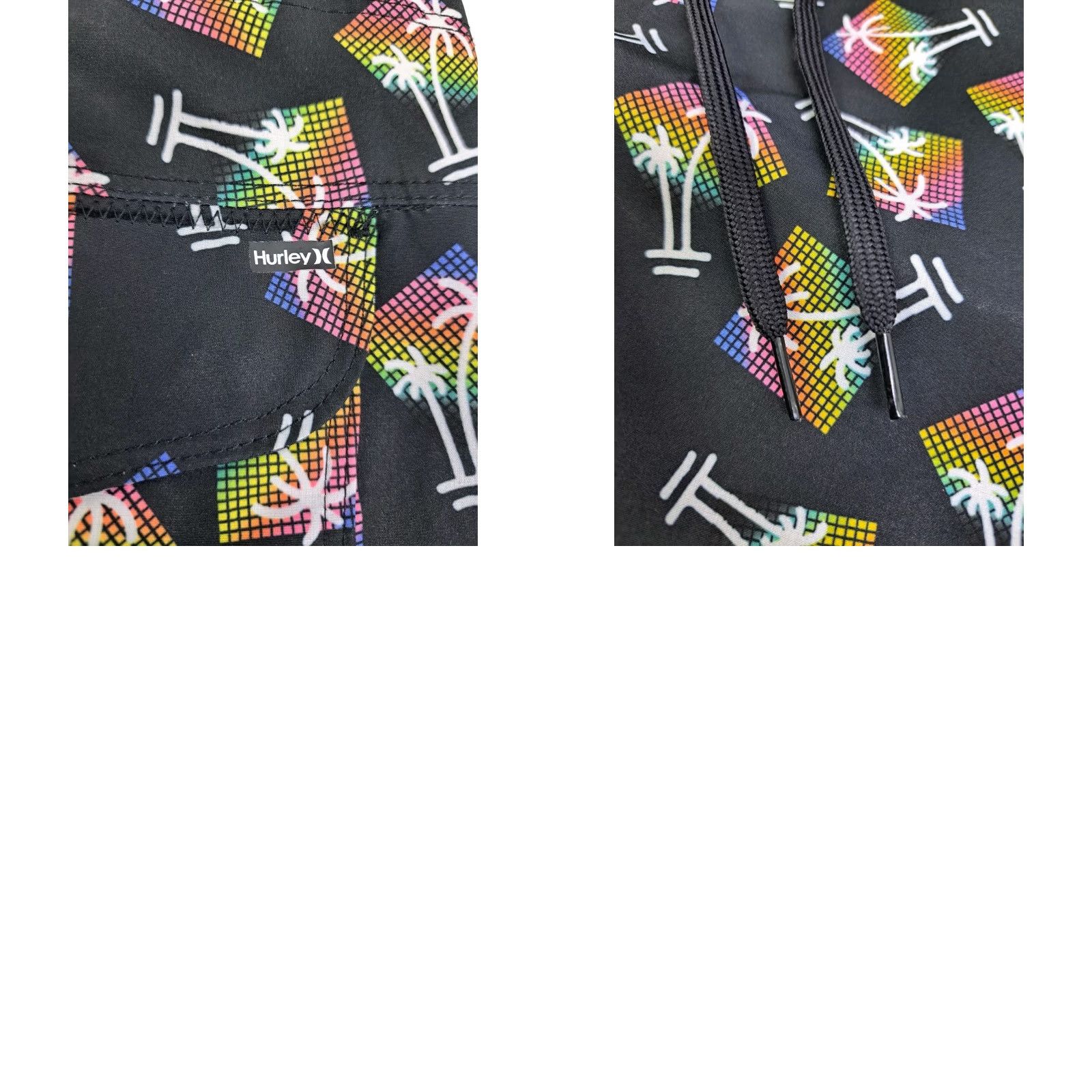 Hurley Hurley Mens Board Shorts Black/Multicolored Palm Trees 32 Quick Dry Stretch Drawstring Back Pocket Surfing Beach Gomer Tropical Regular Mens Size US 32 / EU 48 - 8 Thumbnail