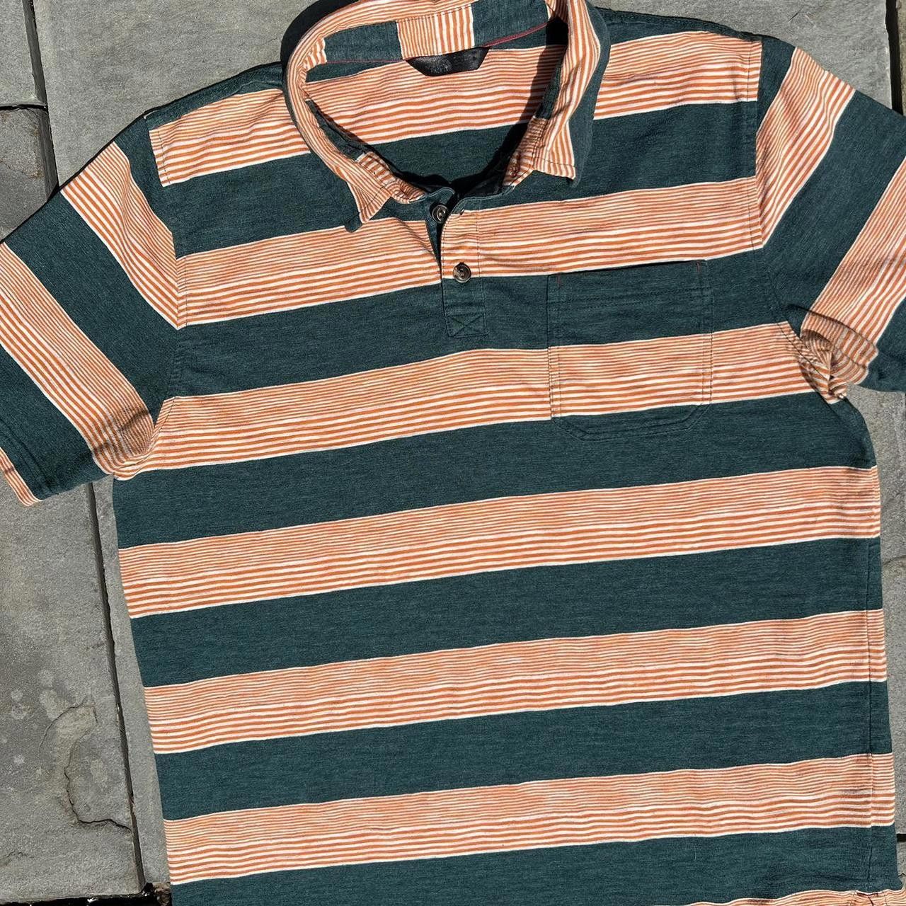 The North Face The North Face Orange and Green Striped Polo Size US M / EU 48-50 / 2 - 4 Thumbnail