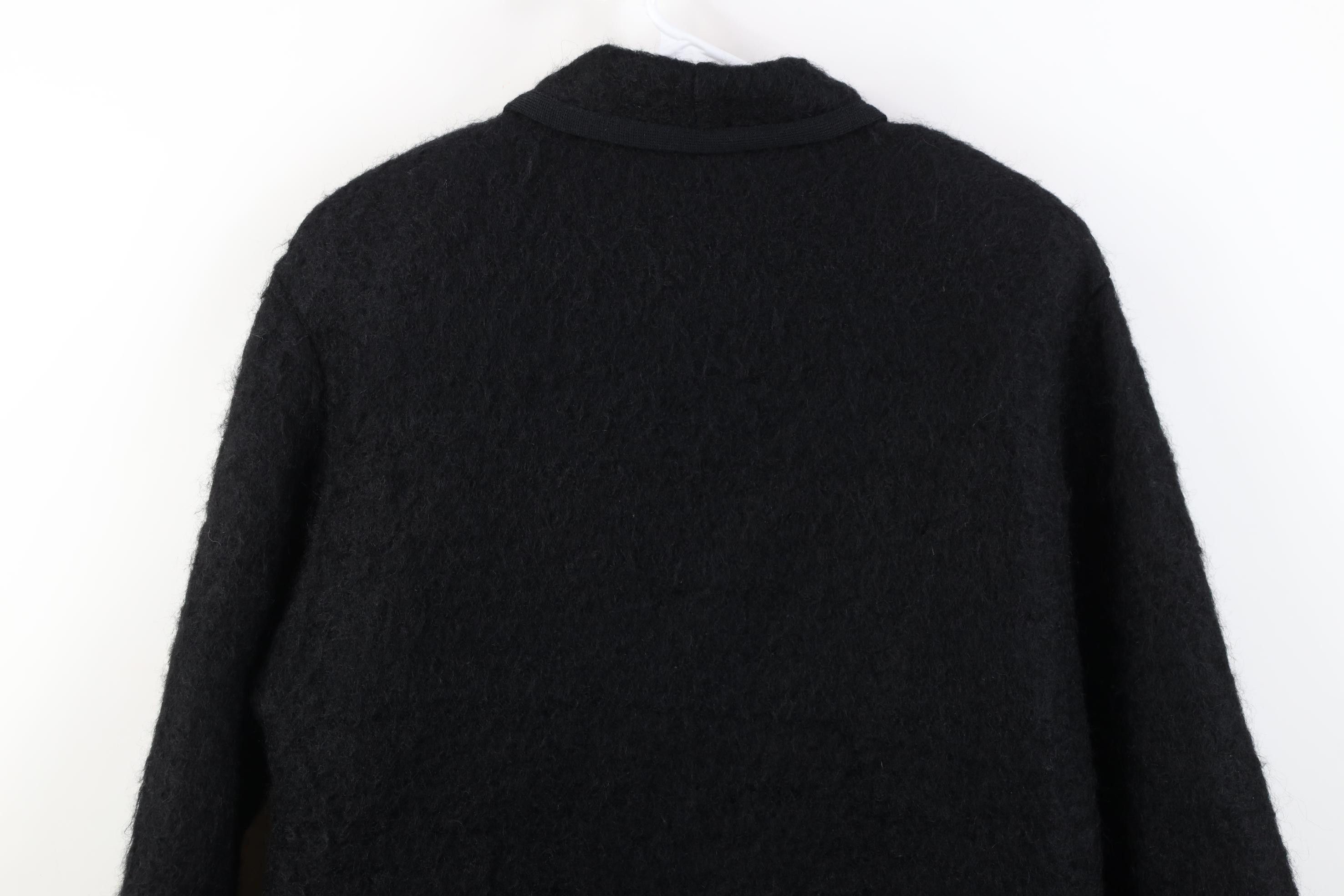 Vintage Vintage 90s Streetwear Mohair Wool Shag Button Jacket Black Size M / US 6-8 / IT 42-44 - 12 Thumbnail