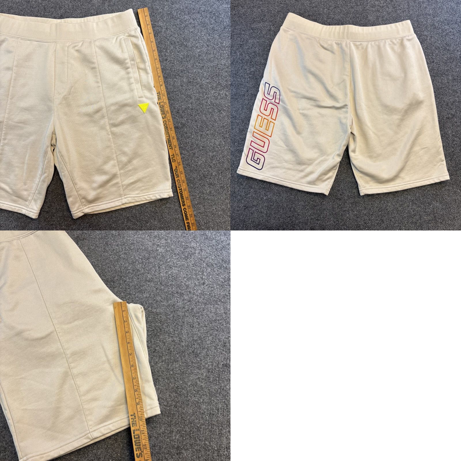 Guess GUESS Sweat Shorts Jersey Beige XL Drawstring Flat Front Pockets Activewear Mens Size US XL / EU 56 / 4 - 8 Thumbnail