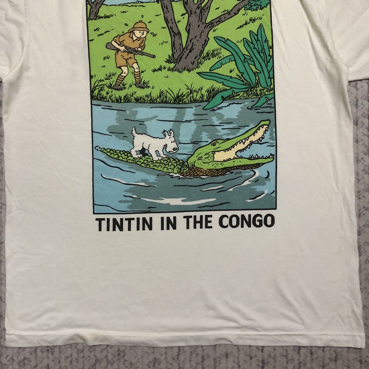Cartoon Network Rare Distressed Vintage 90s Tintin in the Congo Cartoon Tees Size US XL / EU 56 / 4 - 12 Thumbnail