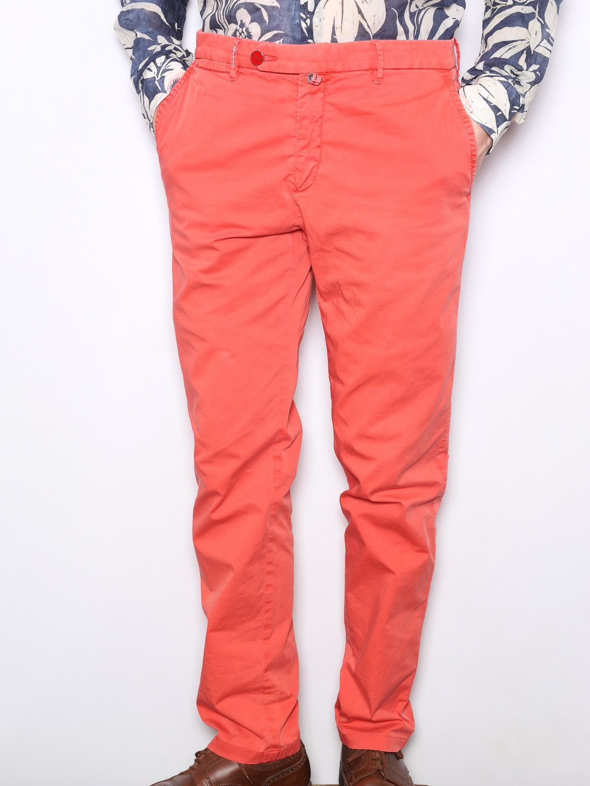 Kiton Kiton Napoli Coral Cotton Pants Trousers Size US 34 / EU 50 - 1 Thumbnail