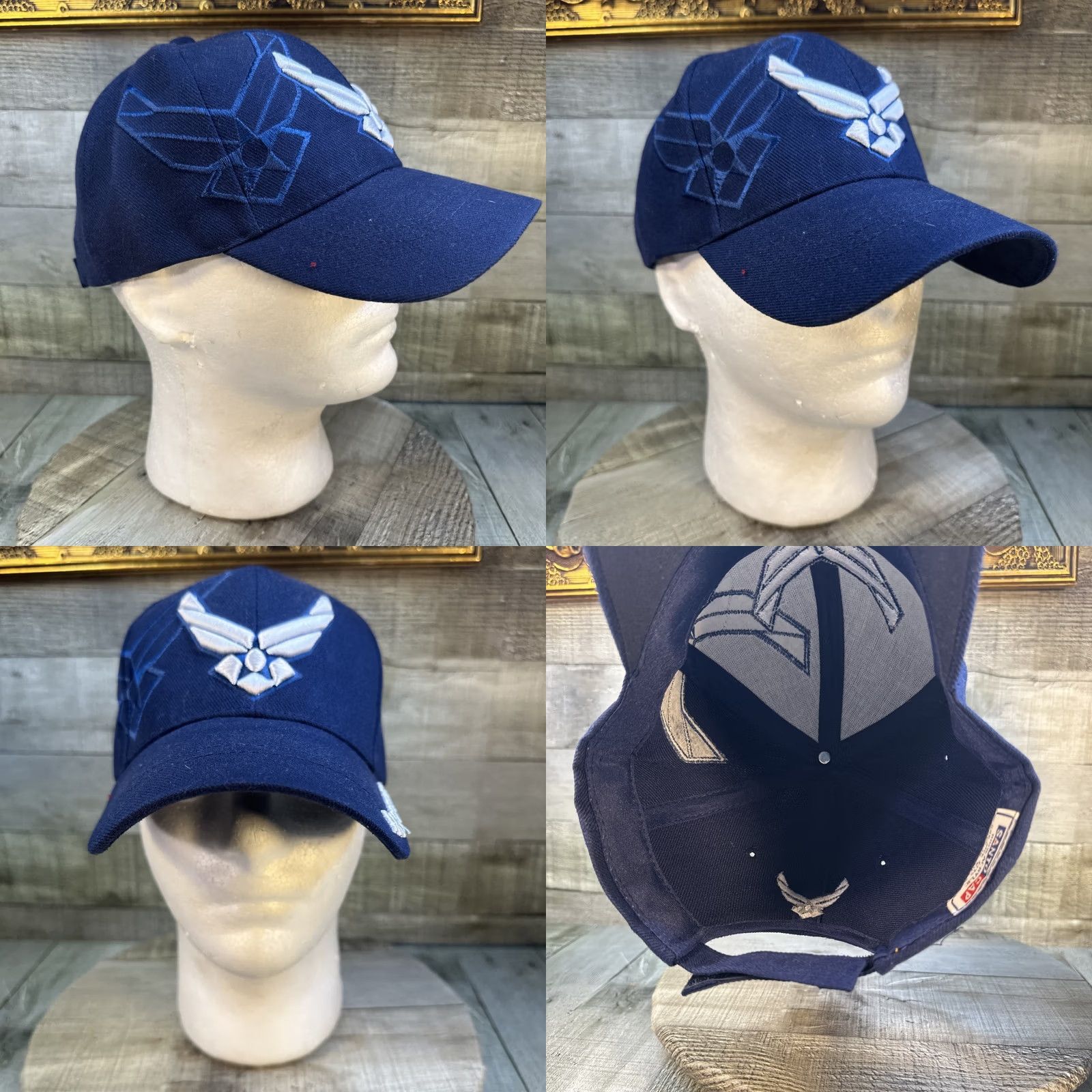 Vintage U.S. Air Force Hat Blue Embroidered Logo Adjustable Military Cap USAF Men's One Size Baseball Cap Size ONE SIZE - 9 Thumbnail