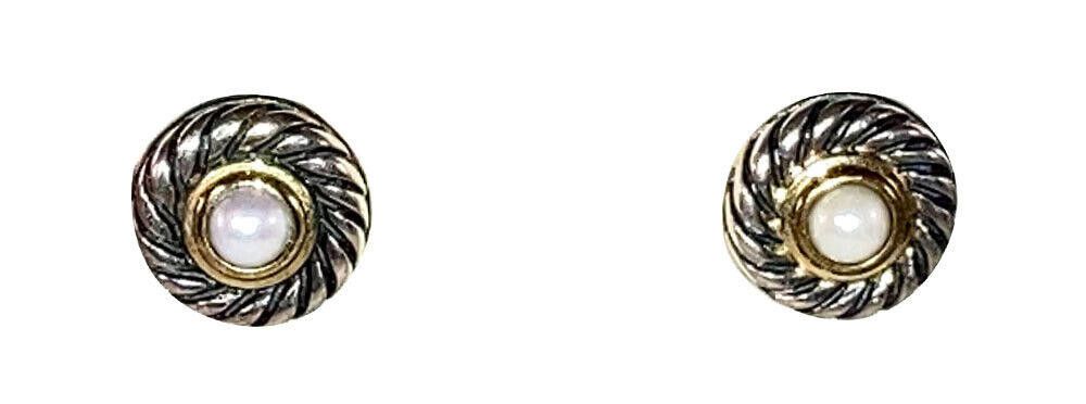 David Yurman David Yurman Cultured Pearl Earrings in Silver with 14ktGold Size ONE SIZE - 3 Thumbnail