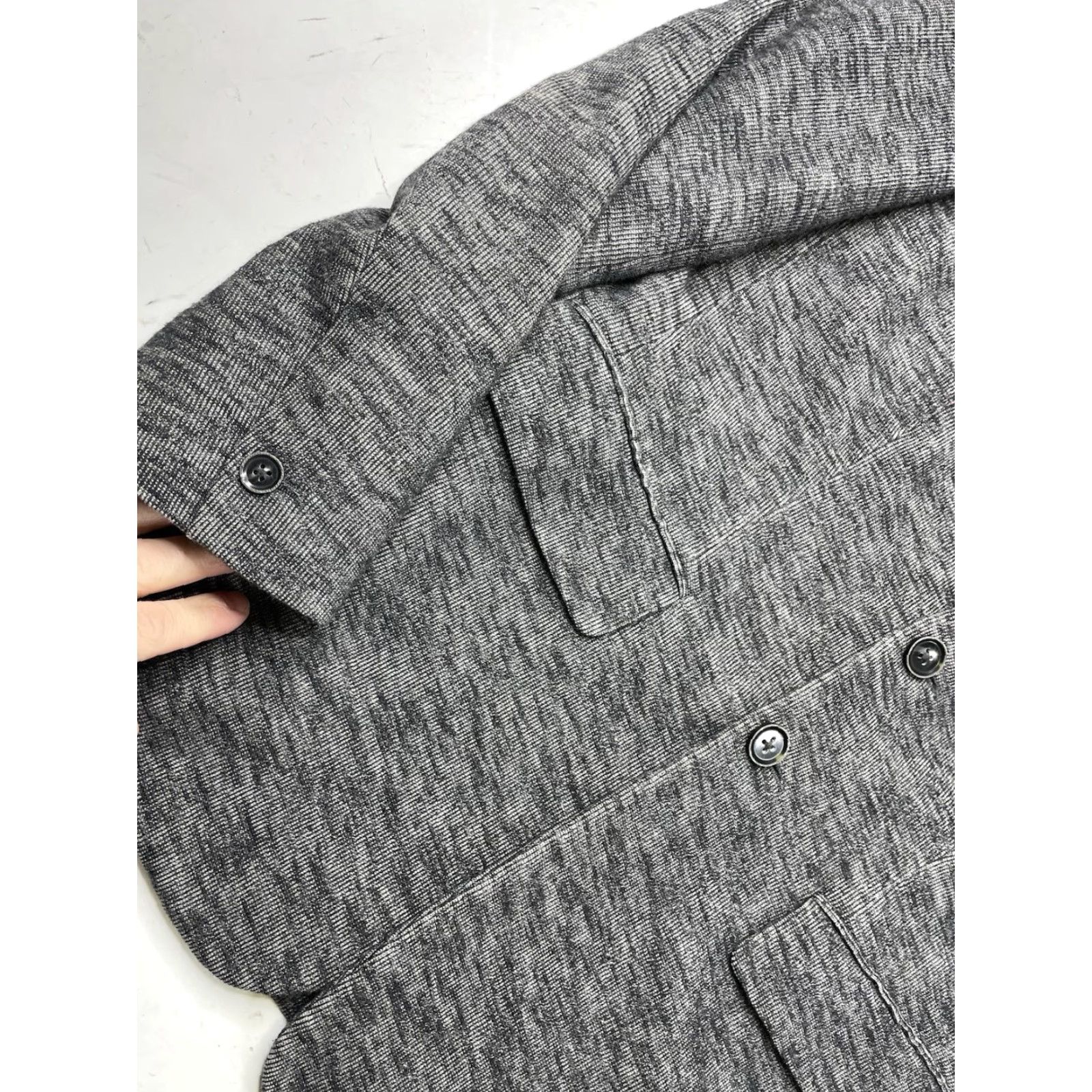 John Varvatos John Varvatos Blazer Coat Knit Gray Medium Mens USA Luxe Cotton Blend Jacket Solid Size 40R - 7 Thumbnail