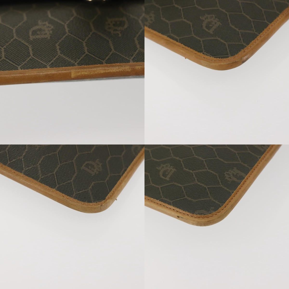 Dior DIOR Honeycomb Canvas Chain Shoulder Bag Pvc Brown Gold Size ONE SIZE - 10 Thumbnail