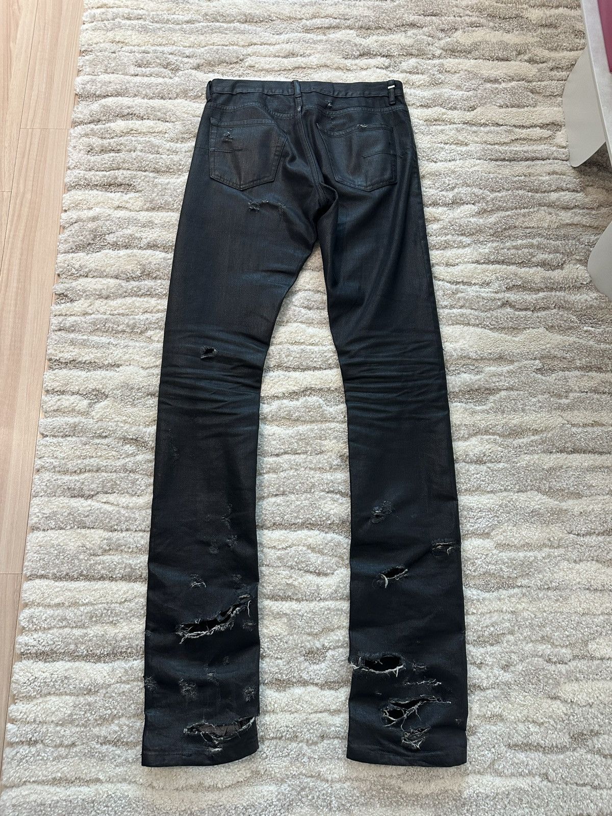 Dior Dior homme ss04 strip waxed distressed jeans Size US 28 / EU 44 - 2 Thumbnail