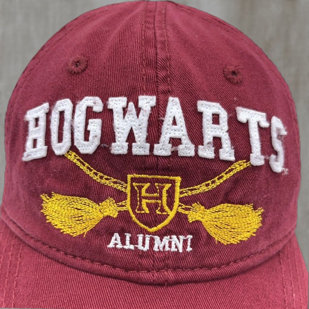 Vintage Harry Potter Hat Cap Strap Back Maroon Hogwarts Alumni Adult Adjustable Dad Hat Cap Mens Baseball Cap Size ONE SIZE - 1 Thumbnail