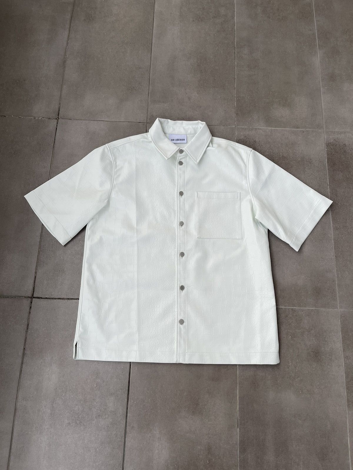 Han Kjobenhavn !DS! SS21 Han Kjobenhavn White Croc Skin Summer Shirt Size US M / EU 48-50 / 2 - 5 Thumbnail