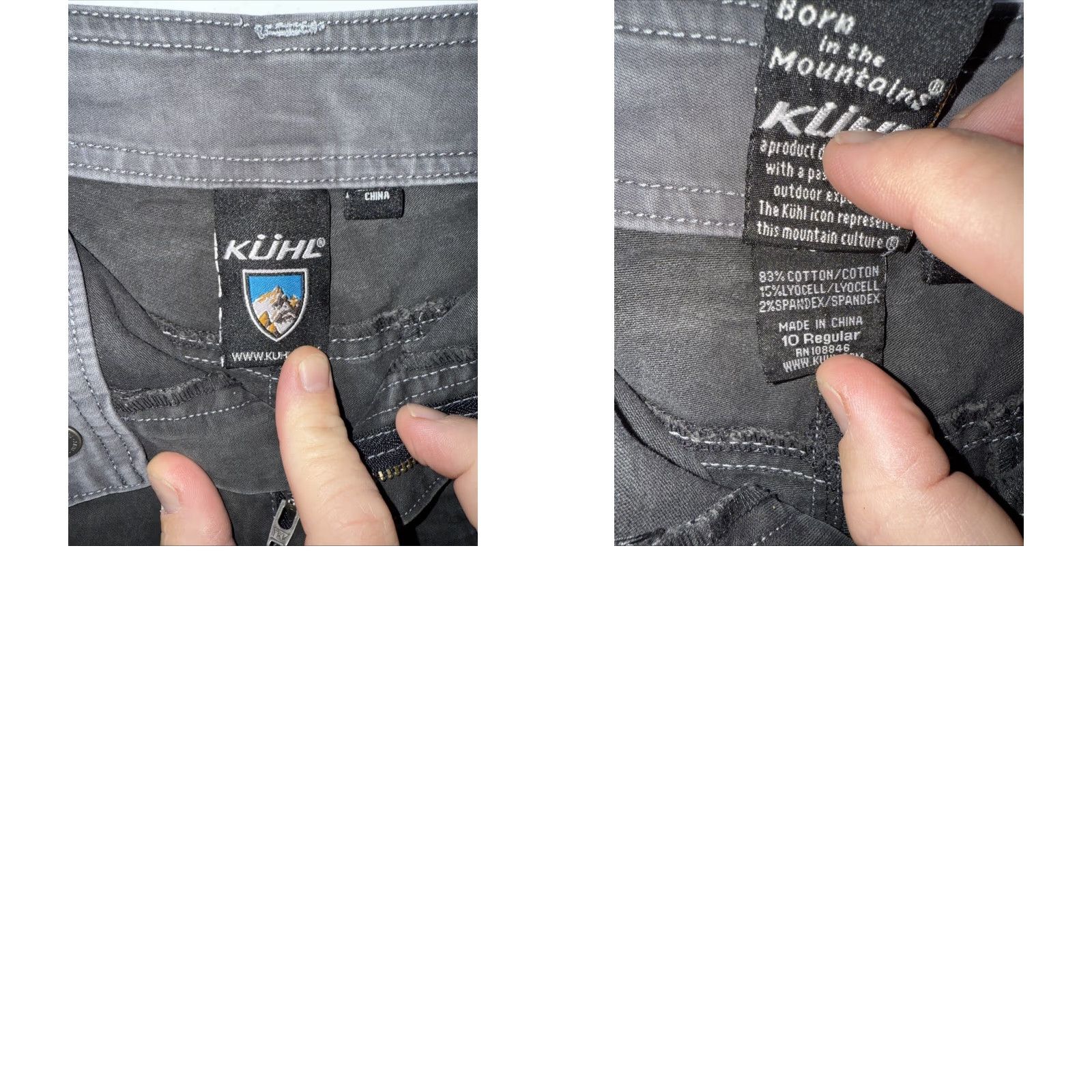 Vintage KUHL Pants Women 10 R Gray Canvas Cotton Blend Hiking Outdoor Straight 32” Inseam Womens Tall Regular Size 32" / US 10 / IT 46 - 8 Thumbnail