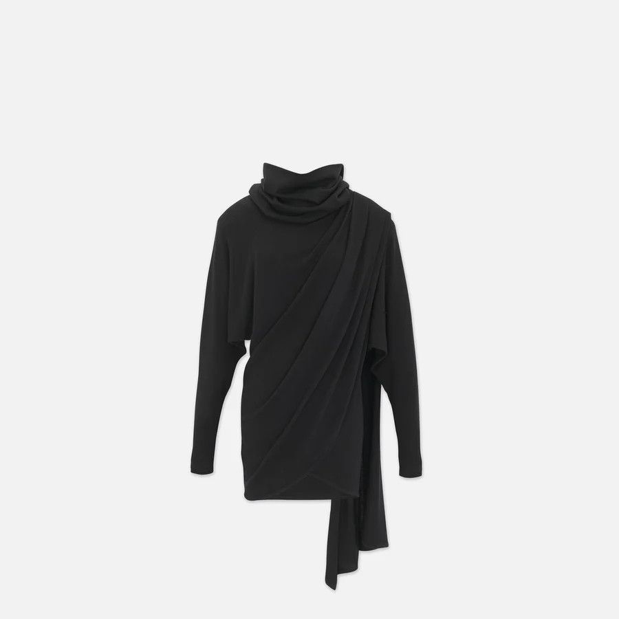 Saint Laurent Paris o1tp1o1224 Hooded Dress In Wool in Black Size L / US 10 / IT 46 - 1 Thumbnail