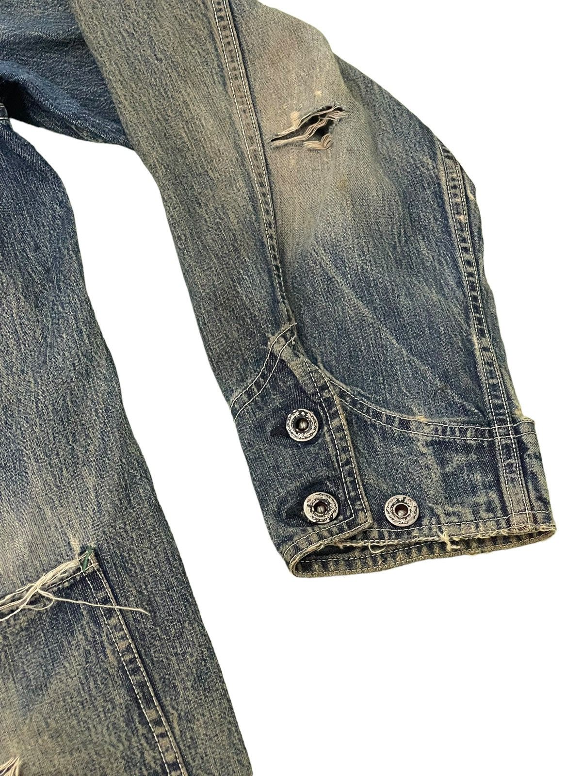 Sugar Cane Damaged Faded Sugar Canes Chore Jacket Distress Denim 5🟩8 Size US L / EU 52-54 / 3 - 4 Thumbnail