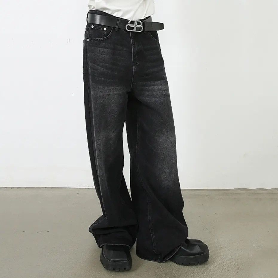 Image of Black Baggy Denim Jeans, Men's (Size 31)