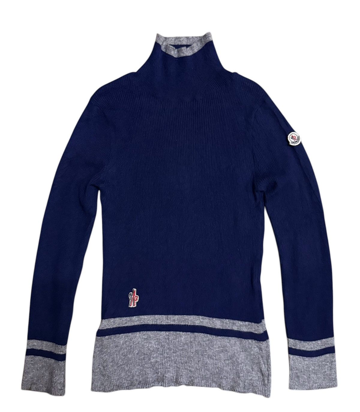 Moncler Moncler Blue Knit Turtleneck Sweater Size S / US 4 / IT 40 - 1 Thumbnail
