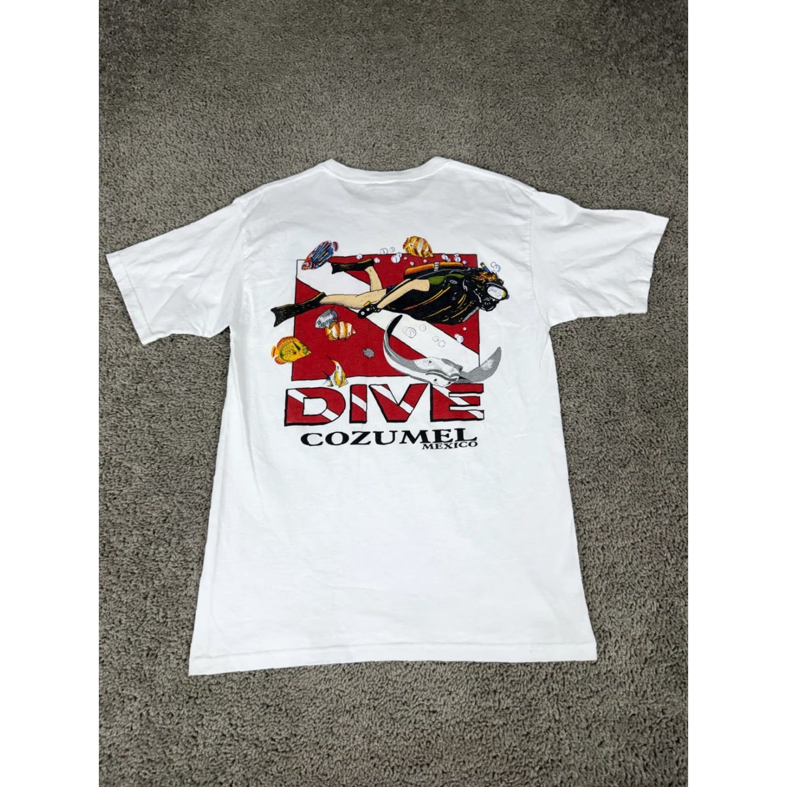 Vintage VINTAGE Cozumel Mexico Scuba Diving Shirt Mens M Ocean Dive Ocean Flag Tee Size US M / EU 48-50 / 2 - 2 Thumbnail
