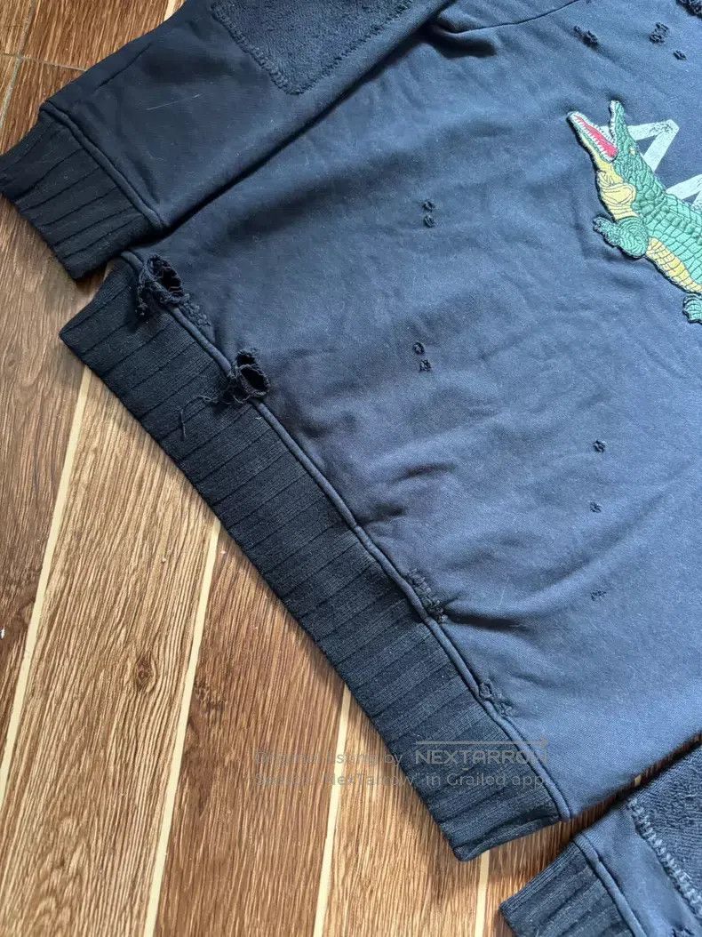 Amiri Amiri Crocodile patch destroyed hoodie Size US S / EU 44-46 / 1 - 5 Thumbnail