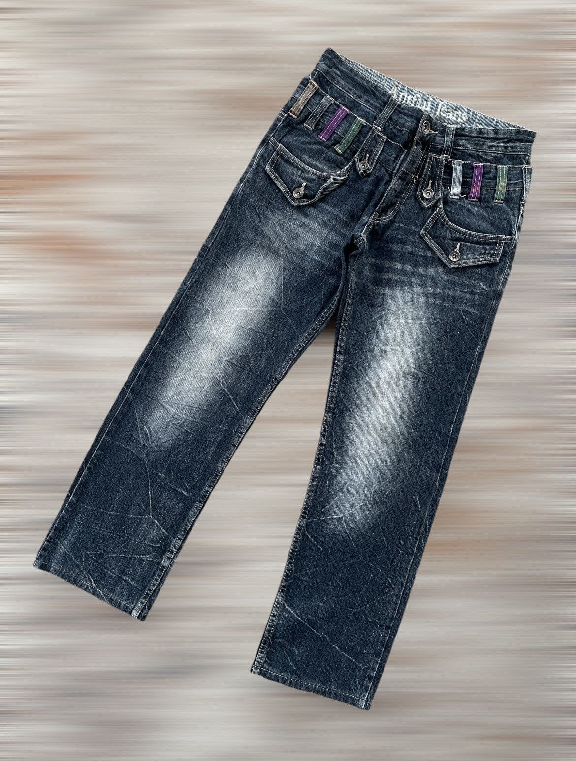 Fashion Victim × If Six Was Nine × Vintage ANTFUI DOUBLE WAIST JEANS Size US 28 / EU 44 - 2 Thumbnail
