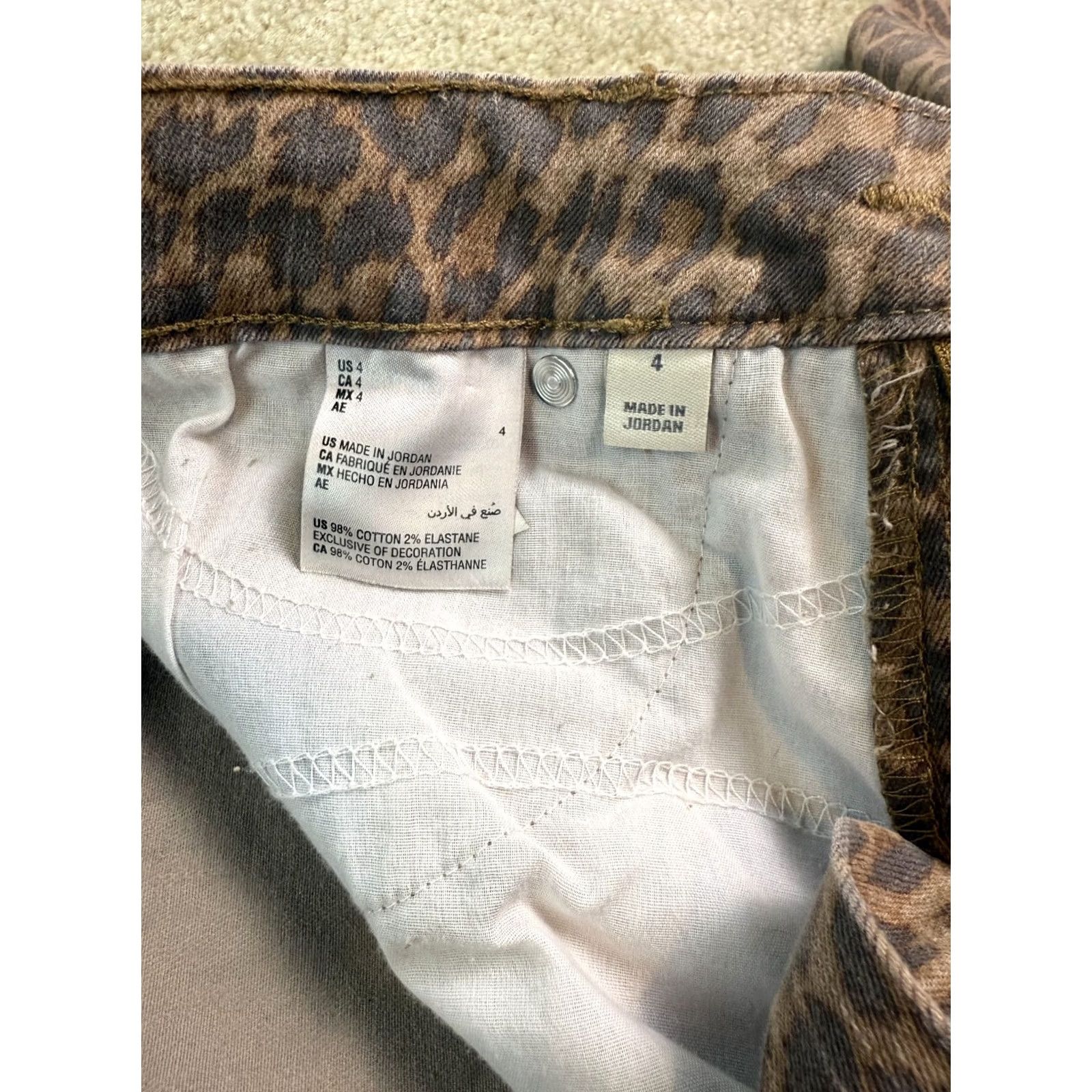 Style & Co Style & Co Women Skinny Jeans Leopard Print Brown Size 4 Stretch Curvy-Fit Size 27" / US 4 / IT 40 - 7 Thumbnail