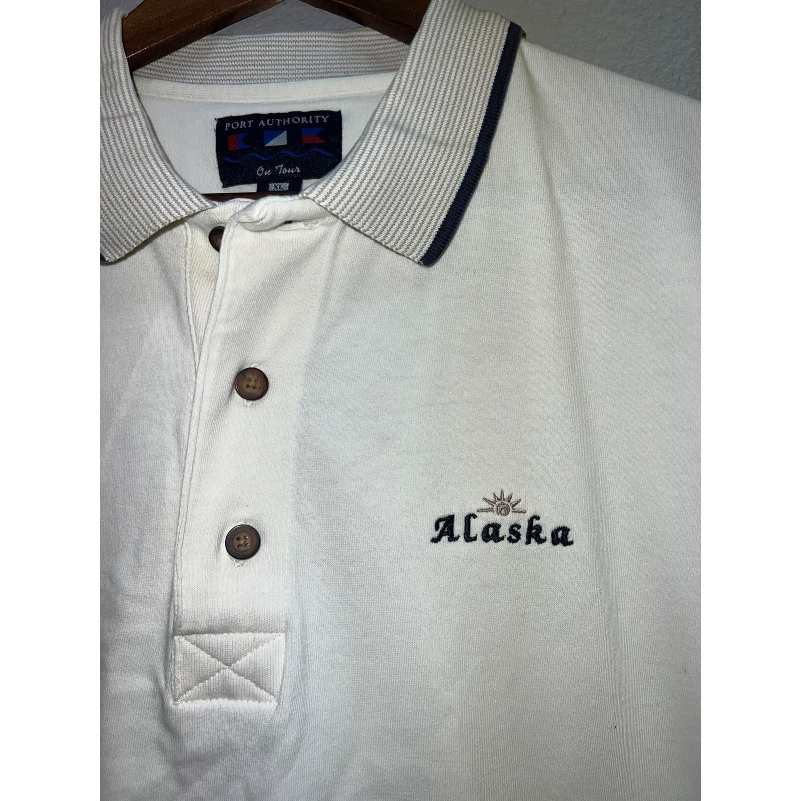 Port Authority Vintage Alaska Polo White Collared 100% Cotton Mens XL Size US XL / EU 56 / 4 - 3 Thumbnail