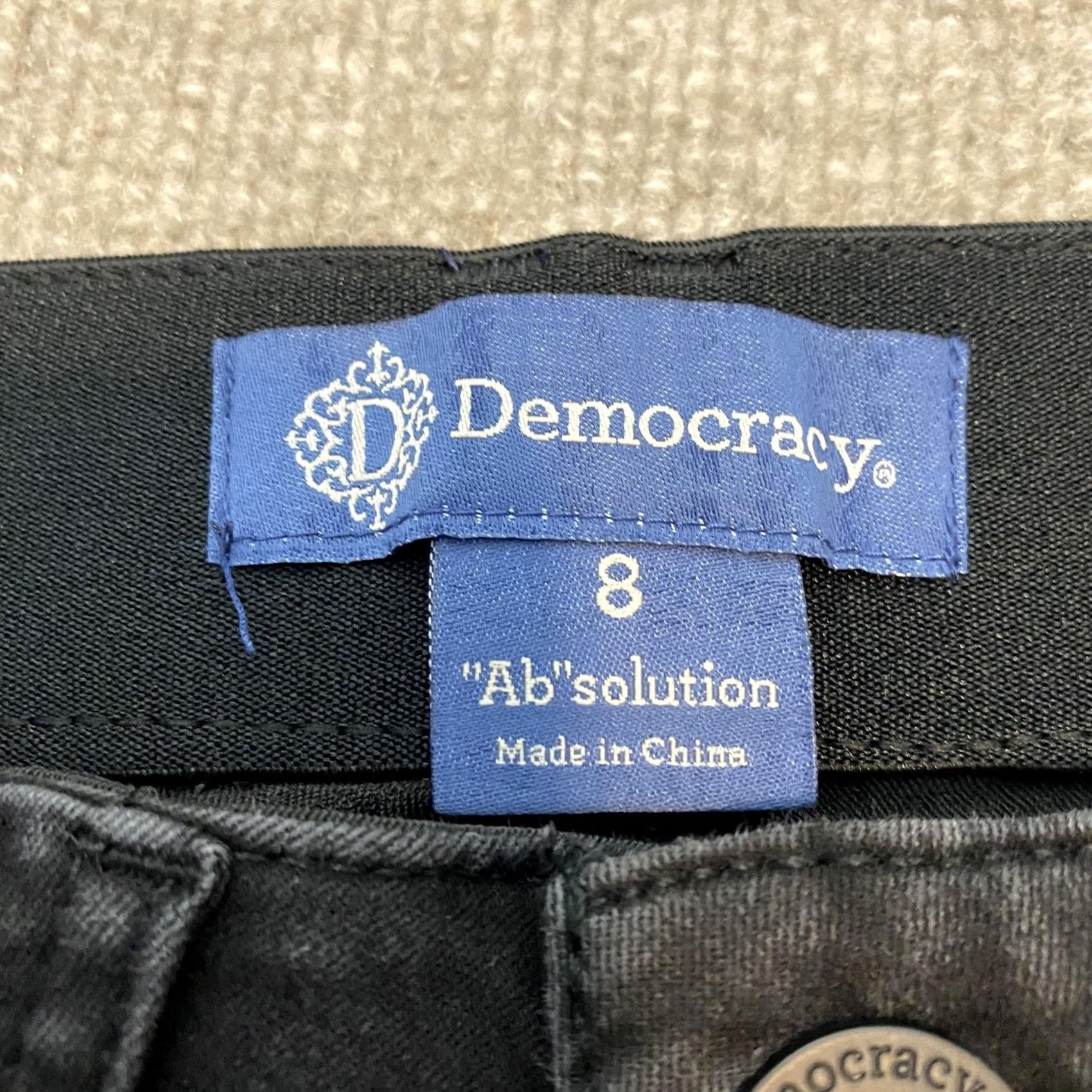 Vintage Democracy Jeans Womens 8 Black Dark Wash Mid Rise Stretch Skinny Absolution Denim 5-Pocket Size 30" / US 8 / IT 44 - 2 Thumbnail