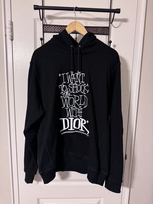 Dior Dior x Stussy Shock The World Hoodie Grailed