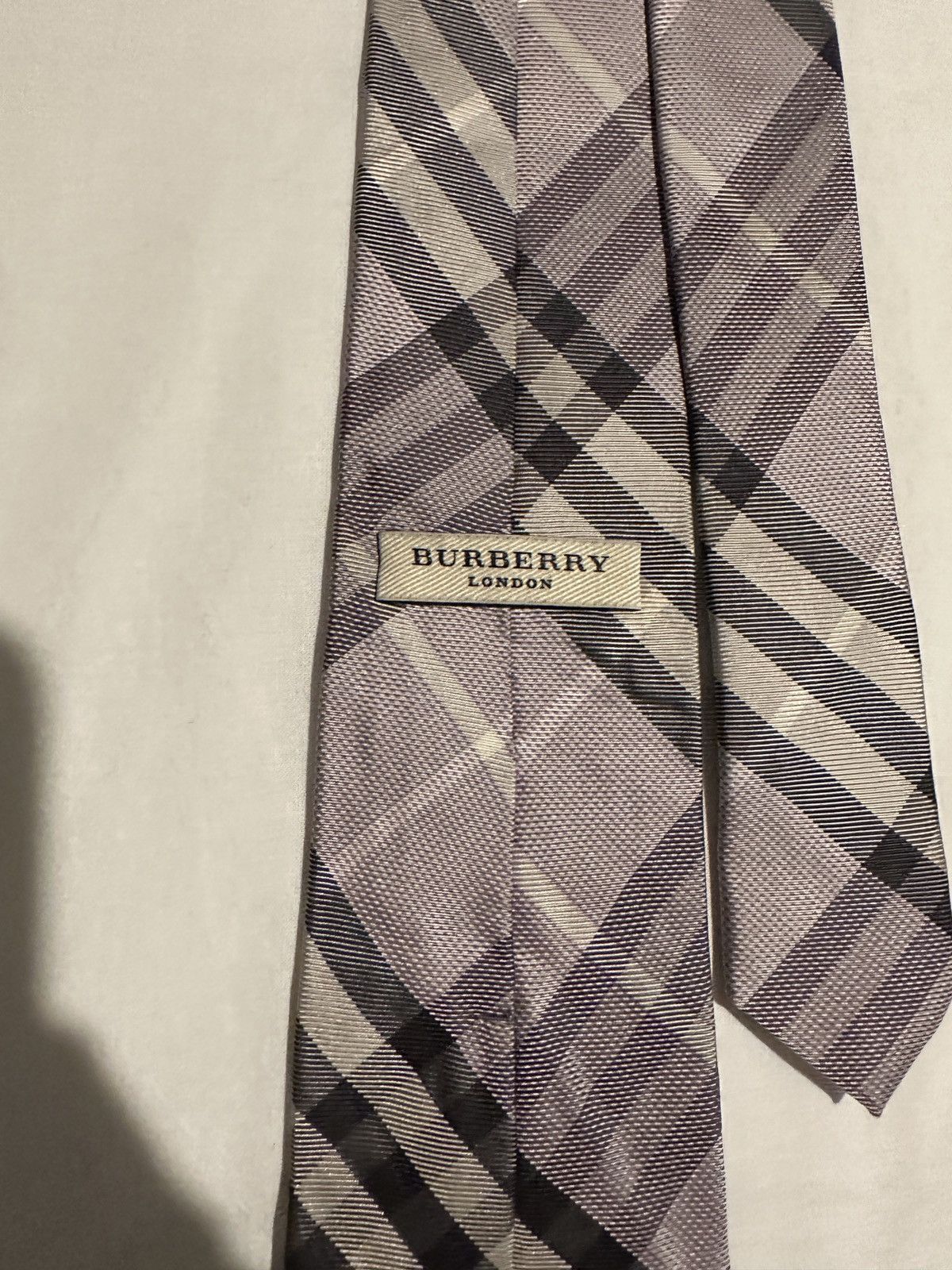 Burberry Burberry Light Purple Nova Check Mens Silk Tie Size ONE SIZE - 3 Thumbnail