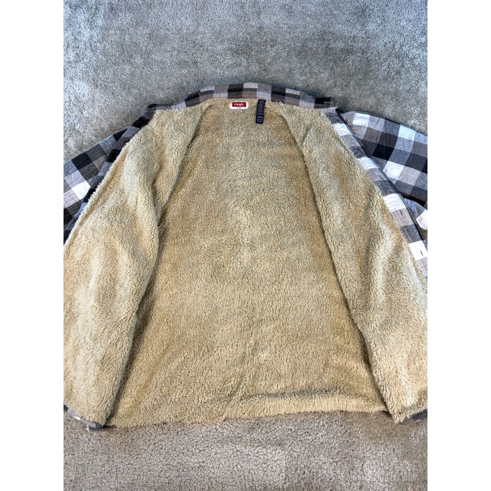 Wrangler VINTAGE Wrangler Jacket Men 2XL Brown Flannel Work SHACKET Sherpa Lined Dark Wash Shacket Size US XXL / EU 58 / 5 - 5 Thumbnail