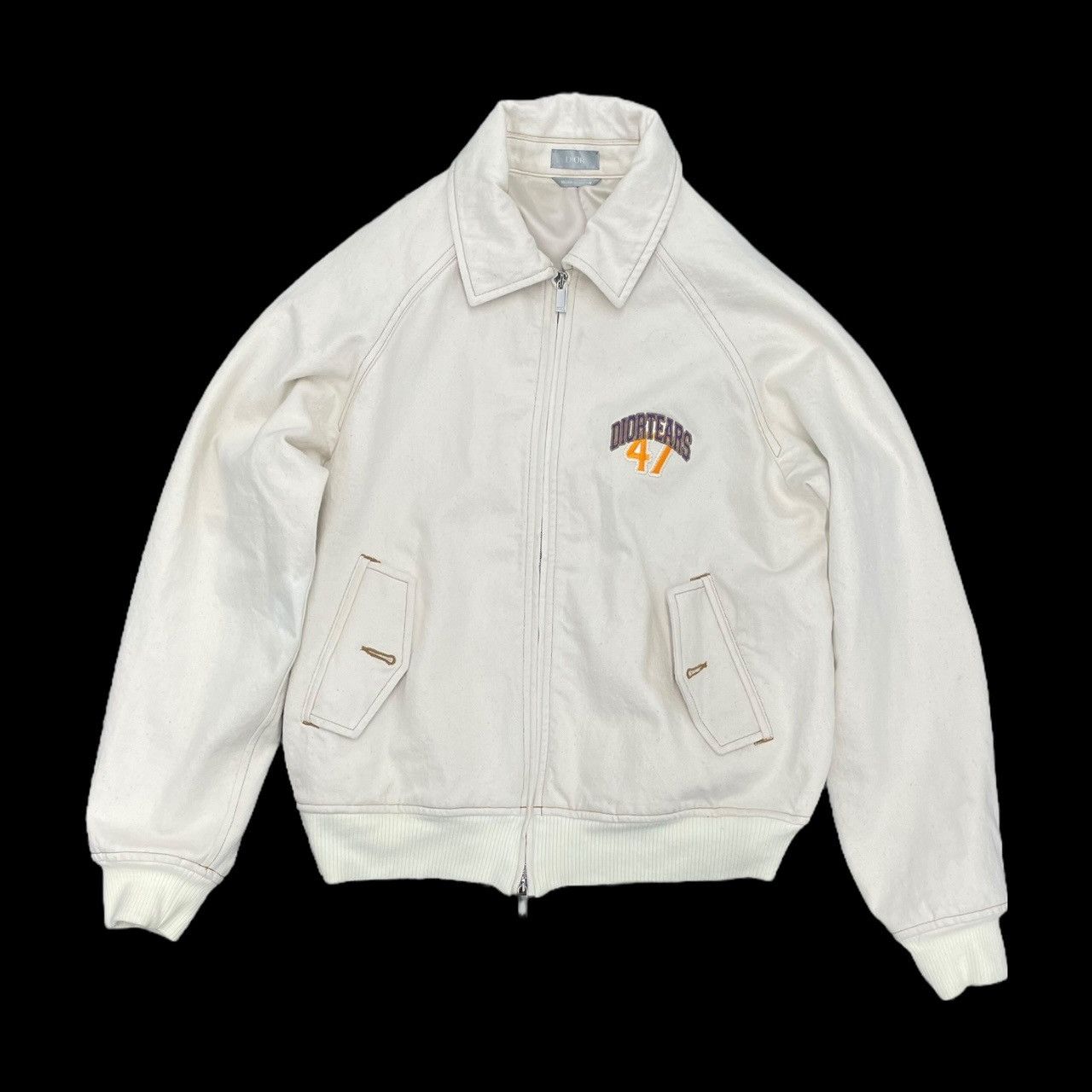 DENIM TEARS × Dior Dior X Denim Tears Dior Tears Cream Embroidered Zip Up Sz 50 Size US M / EU 48-50 / 2 - 2 Thumbnail