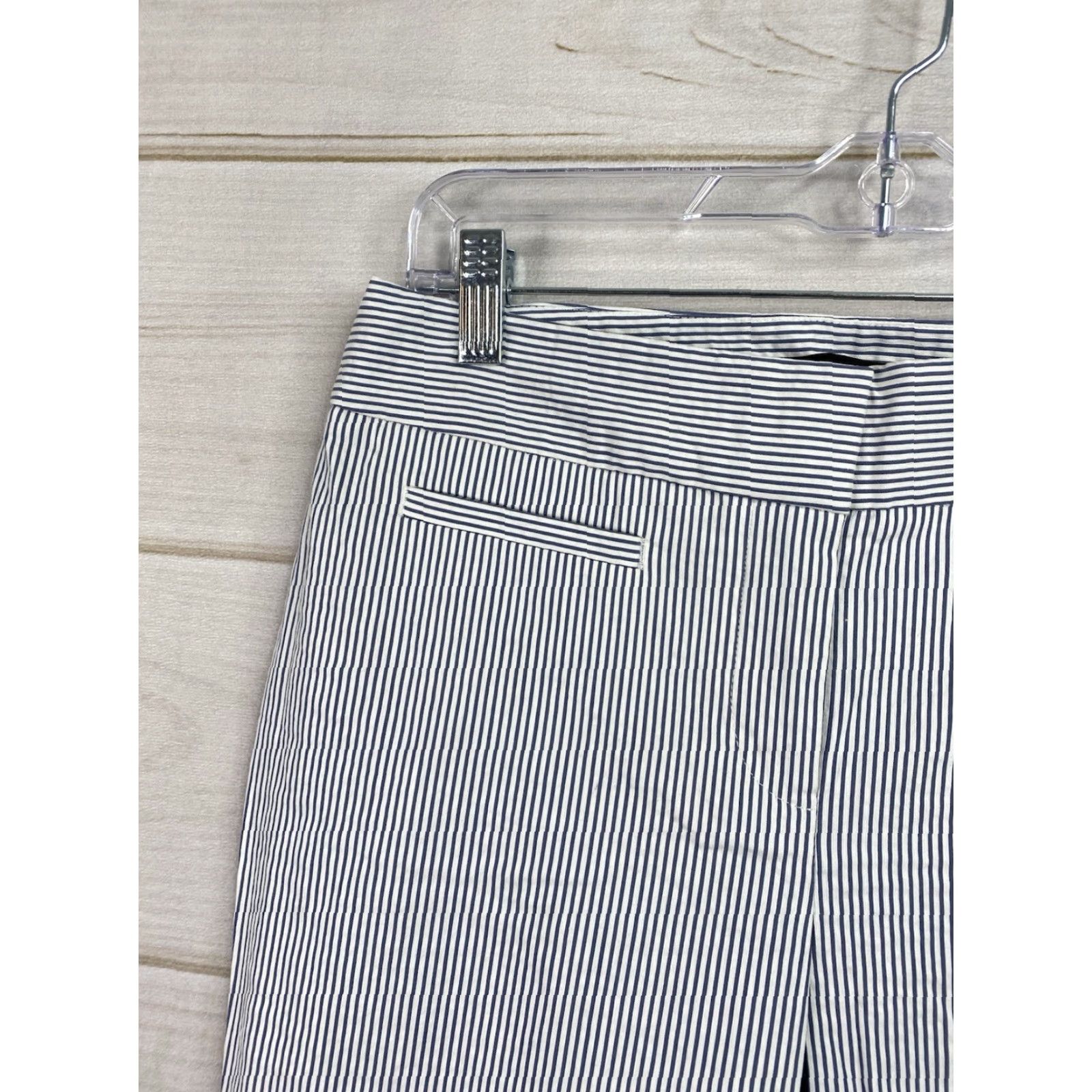 Ann Taylor Ann Taylor Womens Pants Cropped Wide-Leg Blue White Stripe Preppy Stretch 2 Size 26" / US 2 / IT 38 - 2 Thumbnail