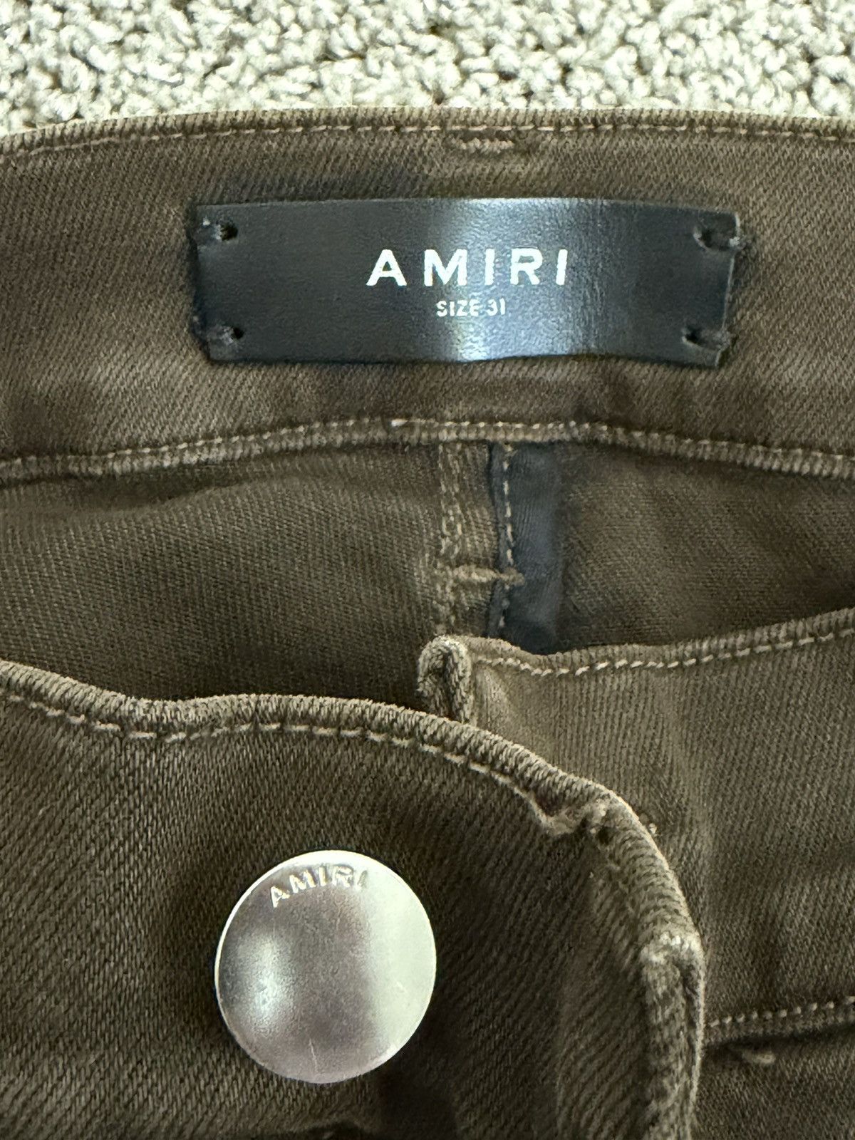 Amiri Amiri Brown Distressed Leather Biker Denim ⛓️®️🚨 Size US 31 - 3 Thumbnail