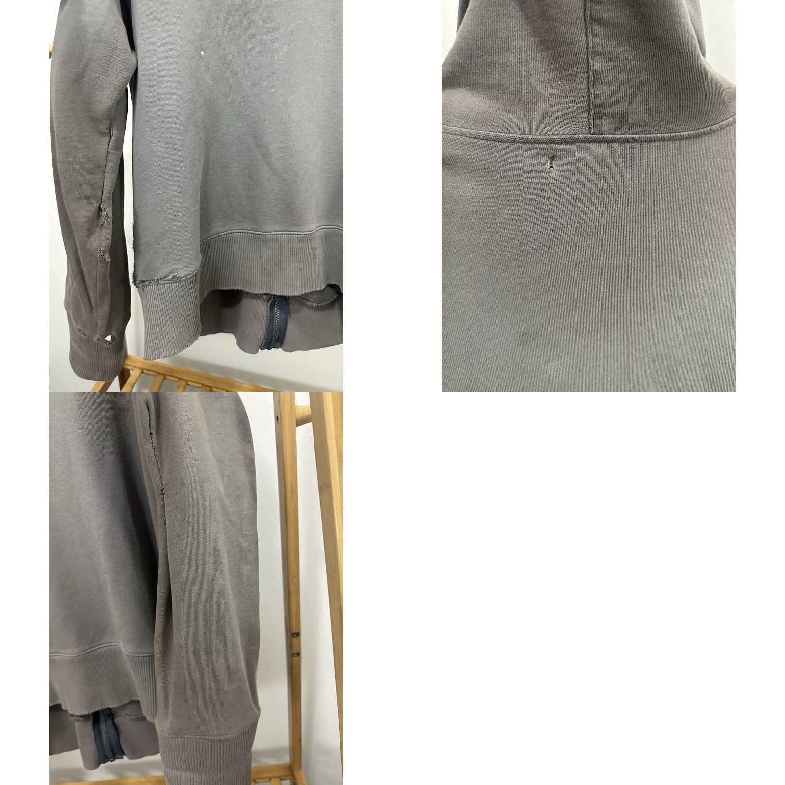 Thrasher VTG Y2K Grunge Distressed Thrashed Worn Women's Full Zip Hoodie Sweatshirt Sz L Gray Size L / US 10 / IT 46 - 8 Thumbnail
