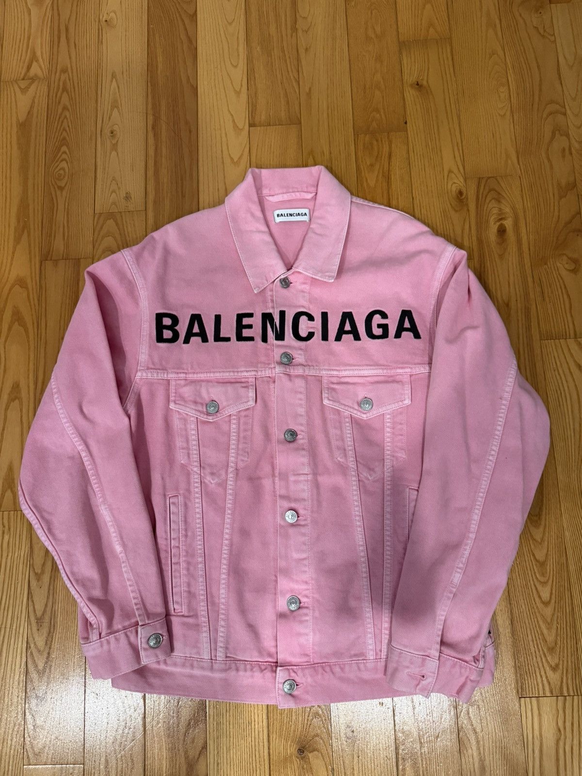 Pink Balenciaga Denim Jacket | Grailed