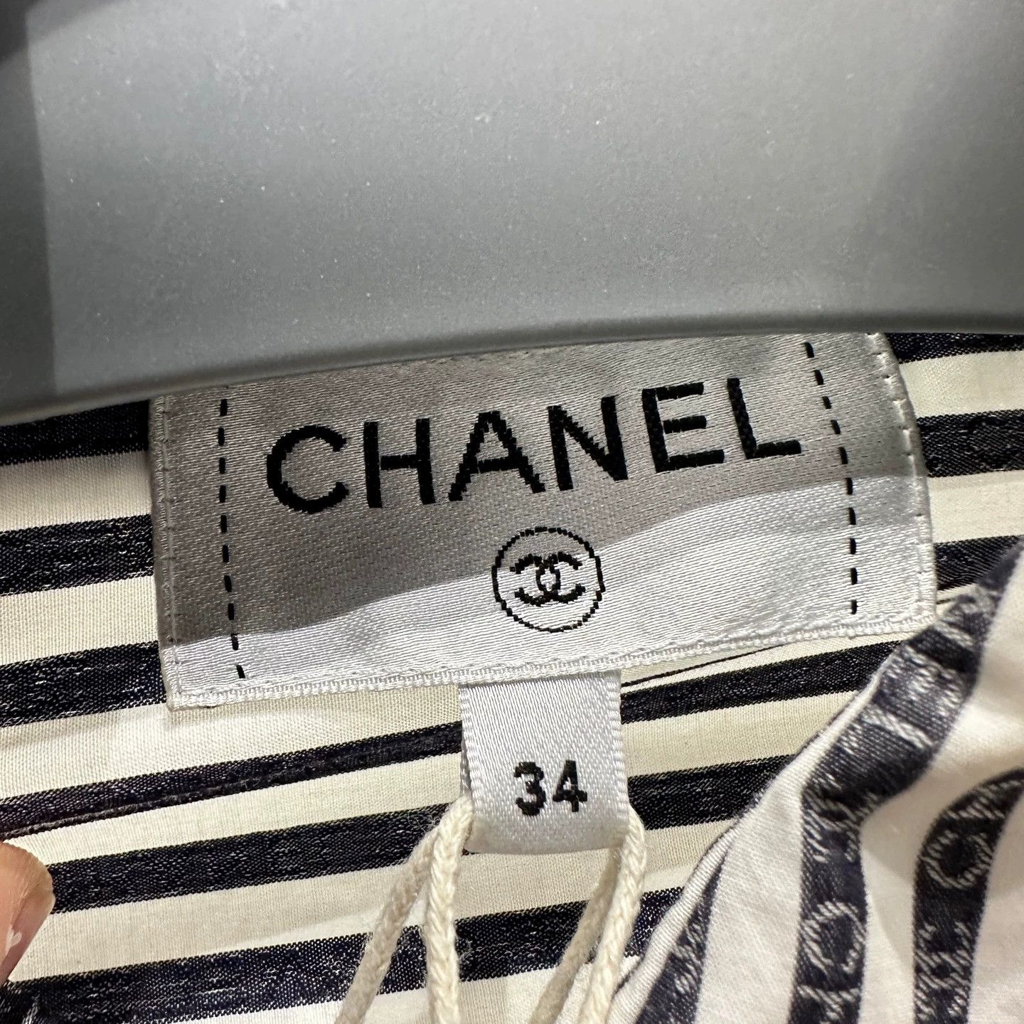 Chanel Chanel mar165 striped slogan long-sleeve shirt 34 Size XS / US 0-2 / IT 36-38 - 3 Thumbnail
