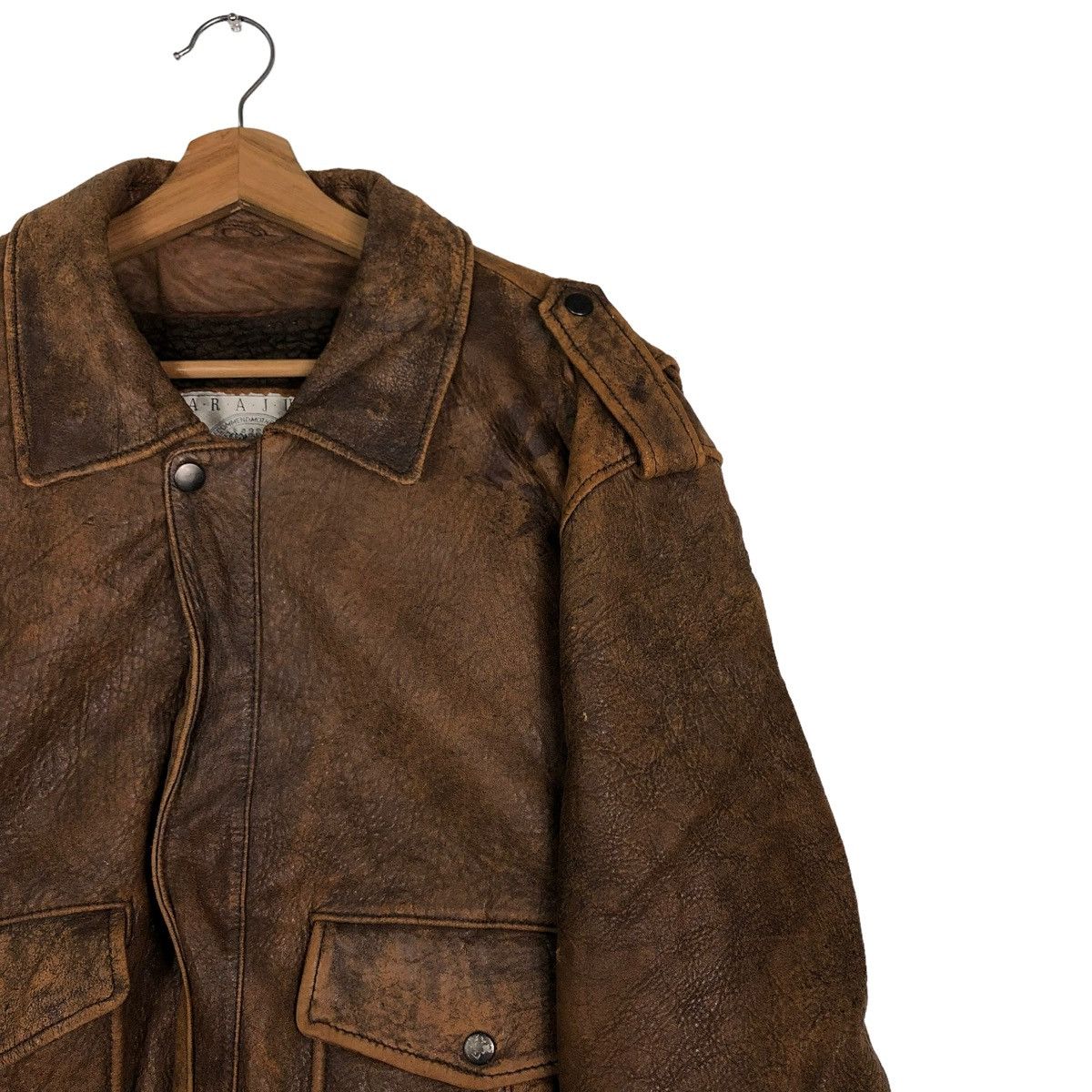 Genuine Leather 🔥Vtg Bomber Leather Jacket Fly Military Mother Harajuku Size US M / EU 48-50 / 2 - 6 Thumbnail