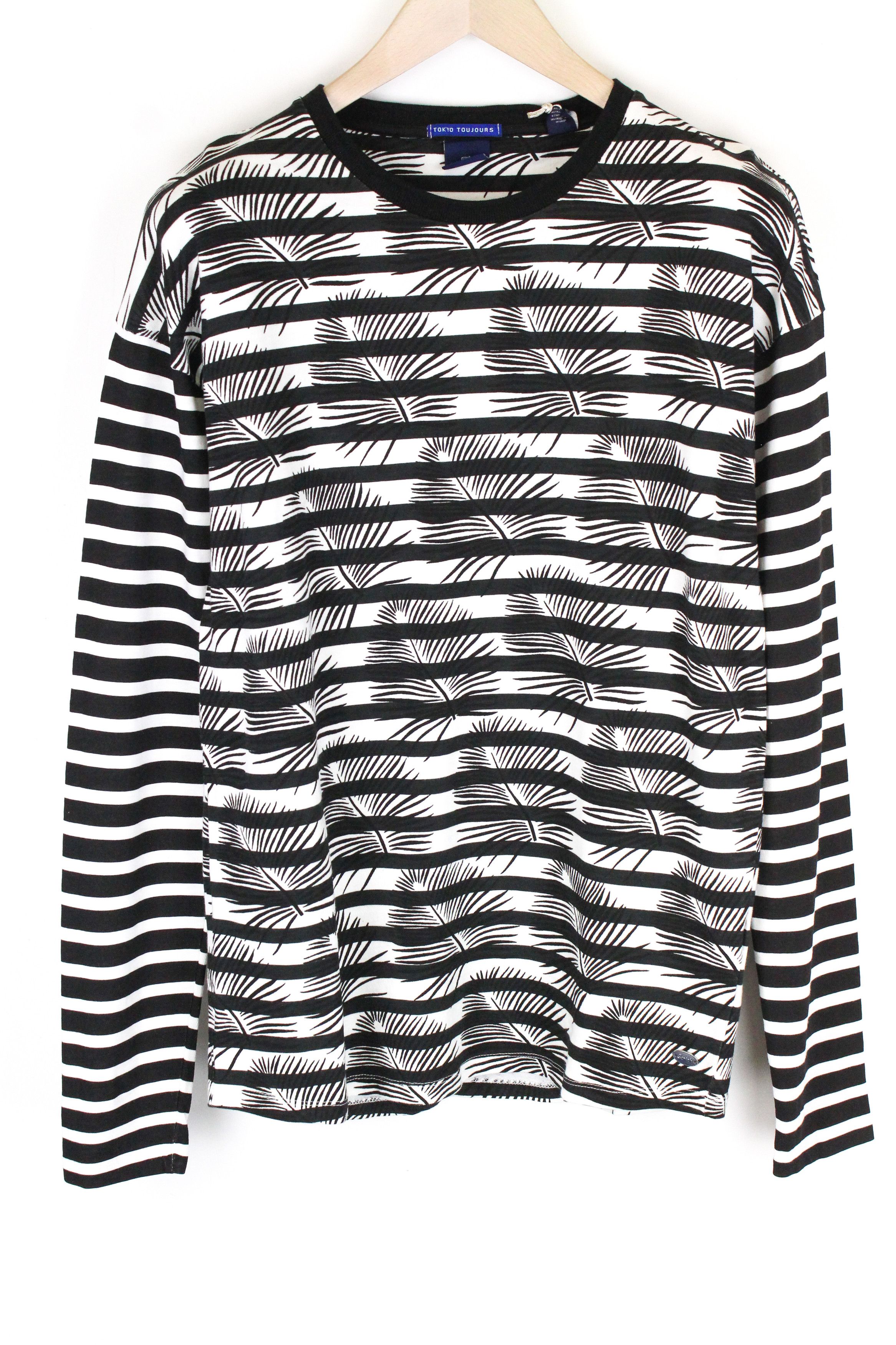 Scotch & Soda AMS COUTURE M Black White Striped Cotton Anti T-Shirt 61725 Size US M / EU 48-50 / 2 - 1 Thumbnail