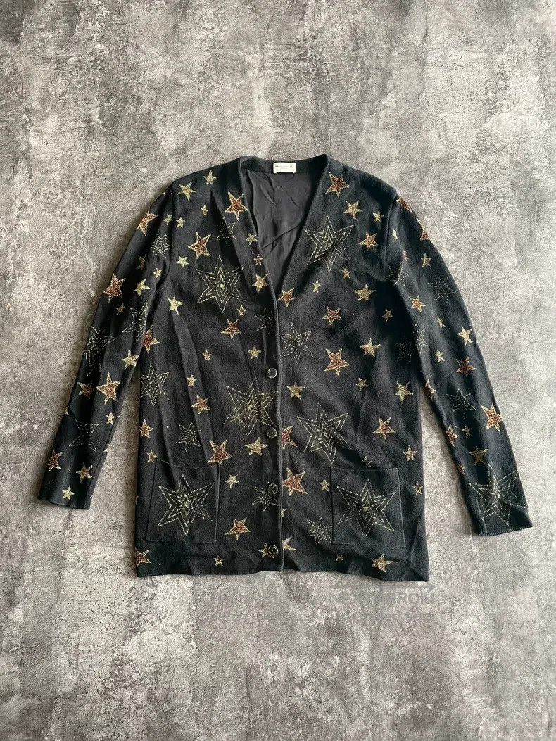 Saint Laurent Paris Saint Laurent Paris Mohair Star Print Cardigan Size US XS / EU 42 / 0 - 1 Thumbnail