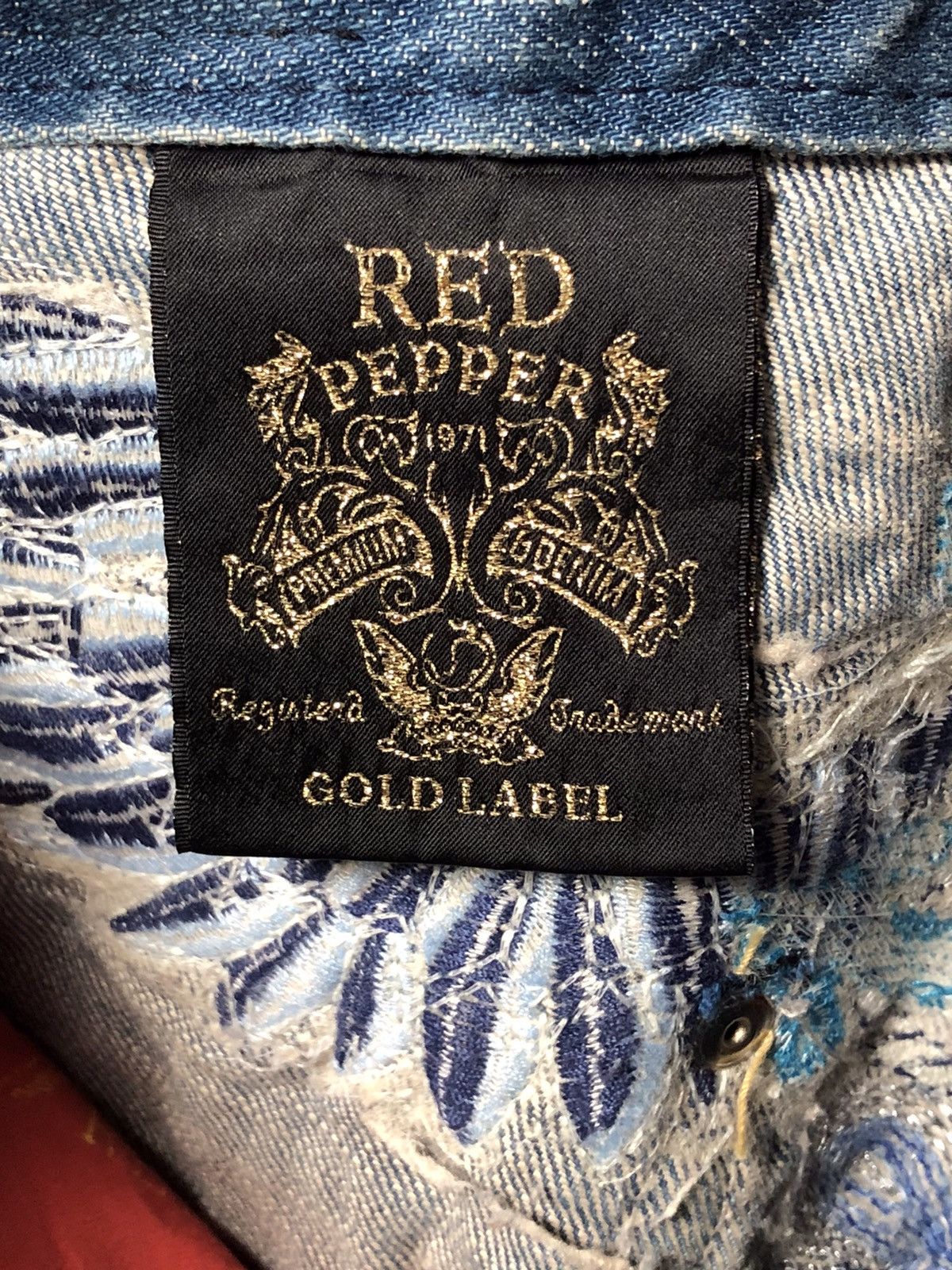 If Six Was Nine RED PEPPER Gold Label Embroidered Distressed Jeans Size US 26 / EU 42 - 15 Thumbnail