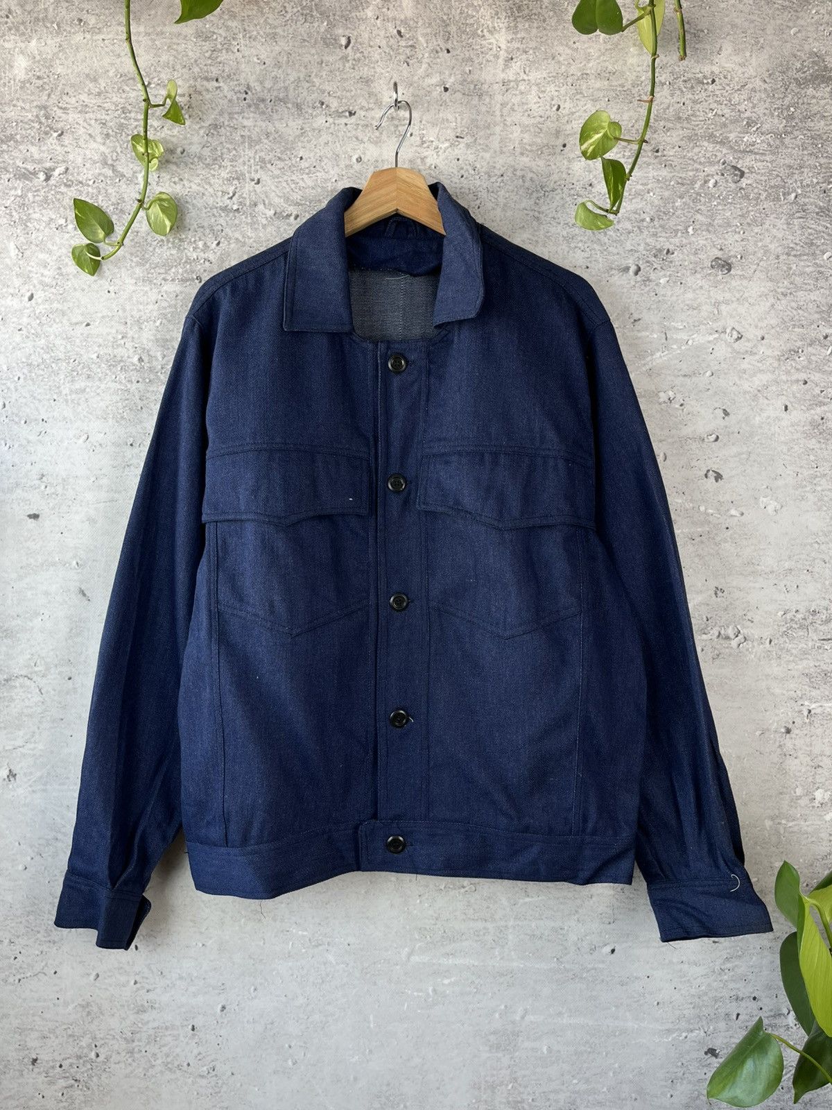 Le Laboureur × Vintage Vintage French Workwear Indigo Jacket Sanfor Lutteurs Size US L / EU 52-54 / 3 - 1 Thumbnail