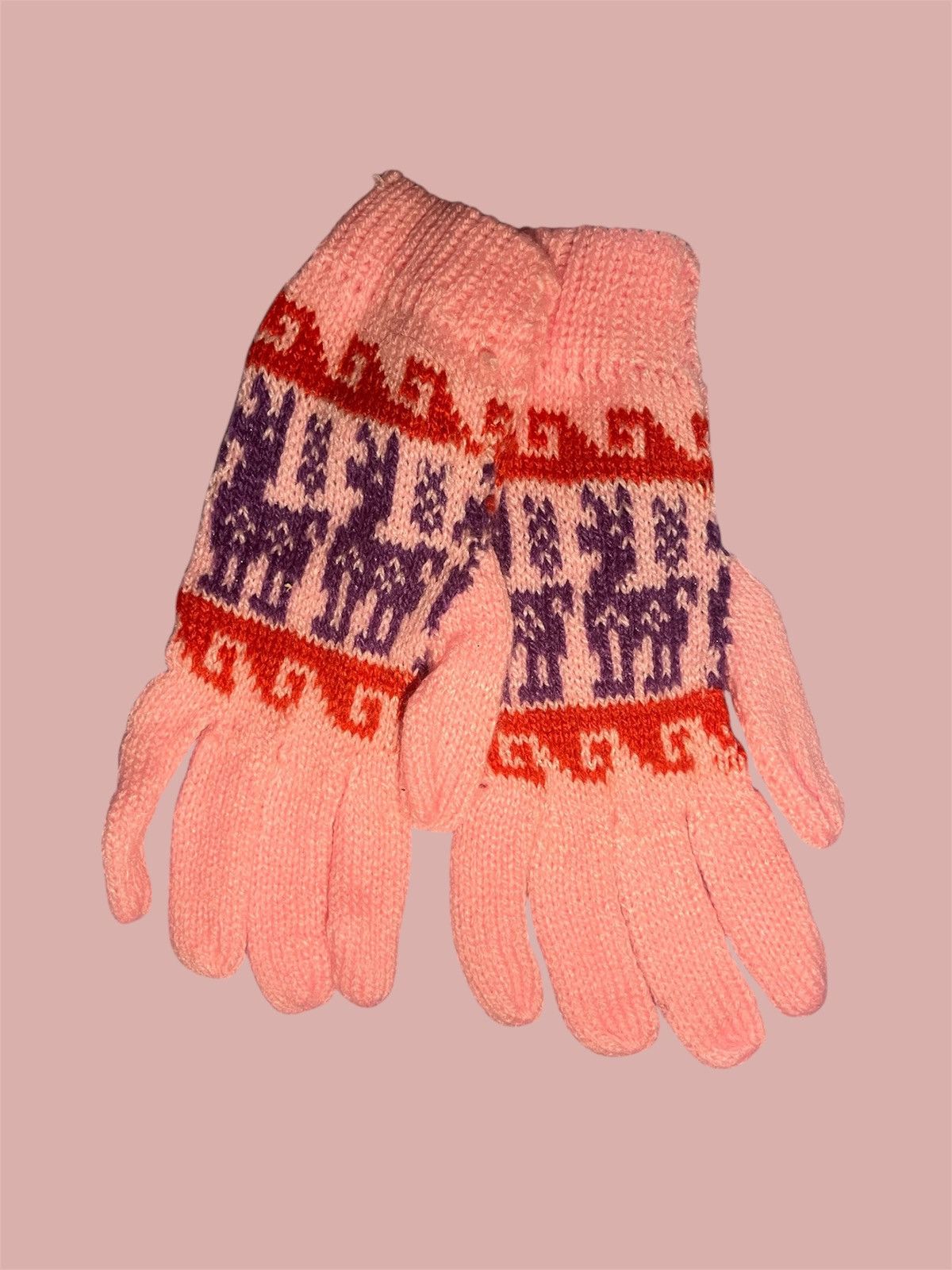 Other Handmade Alpaca Wool Gloves from Peru Size ONE SIZE - 4 Thumbnail